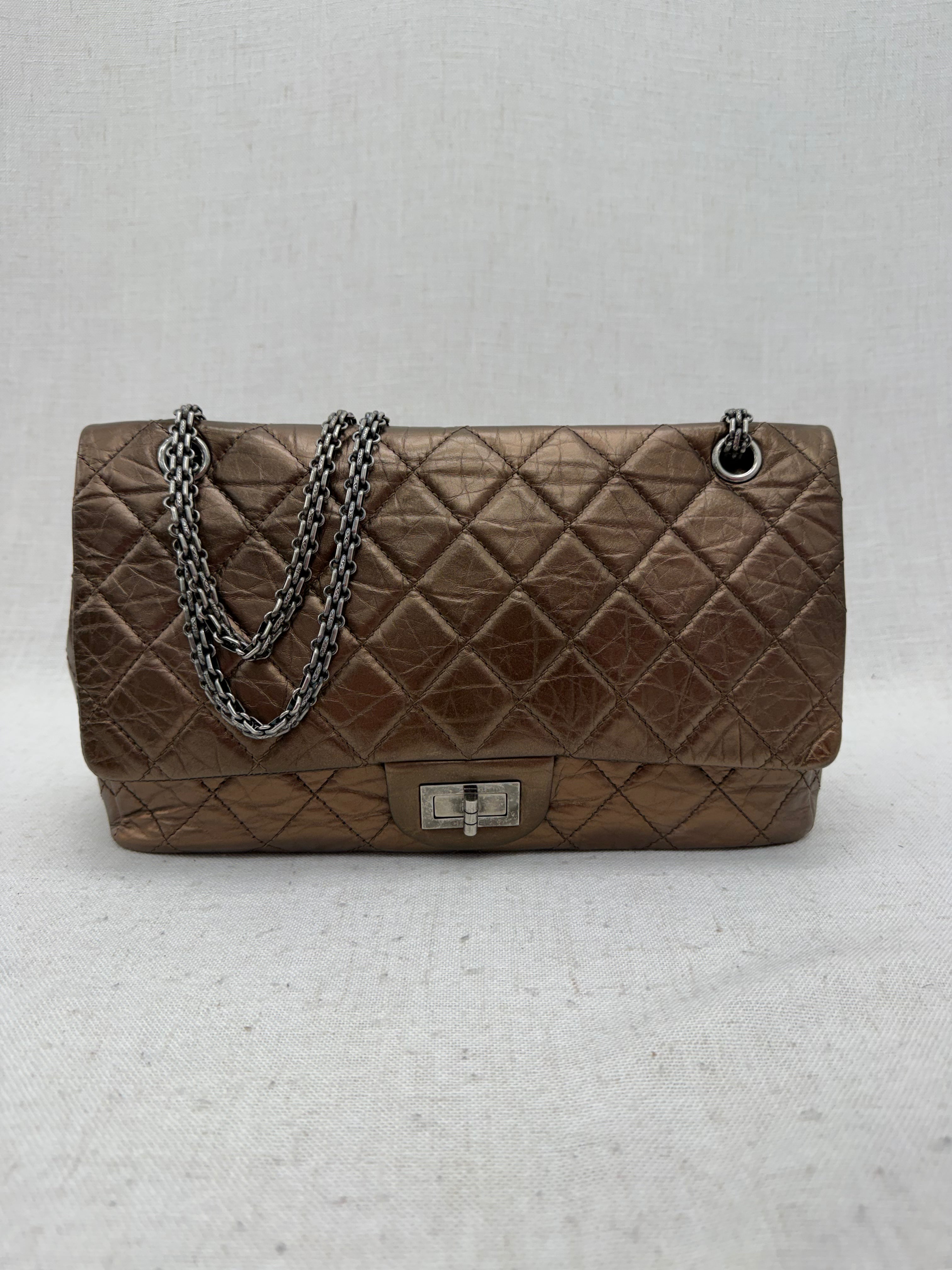 Chanel Bronze Metallic Calfskin Quilted Reissue 2.27 Double Flap Bag