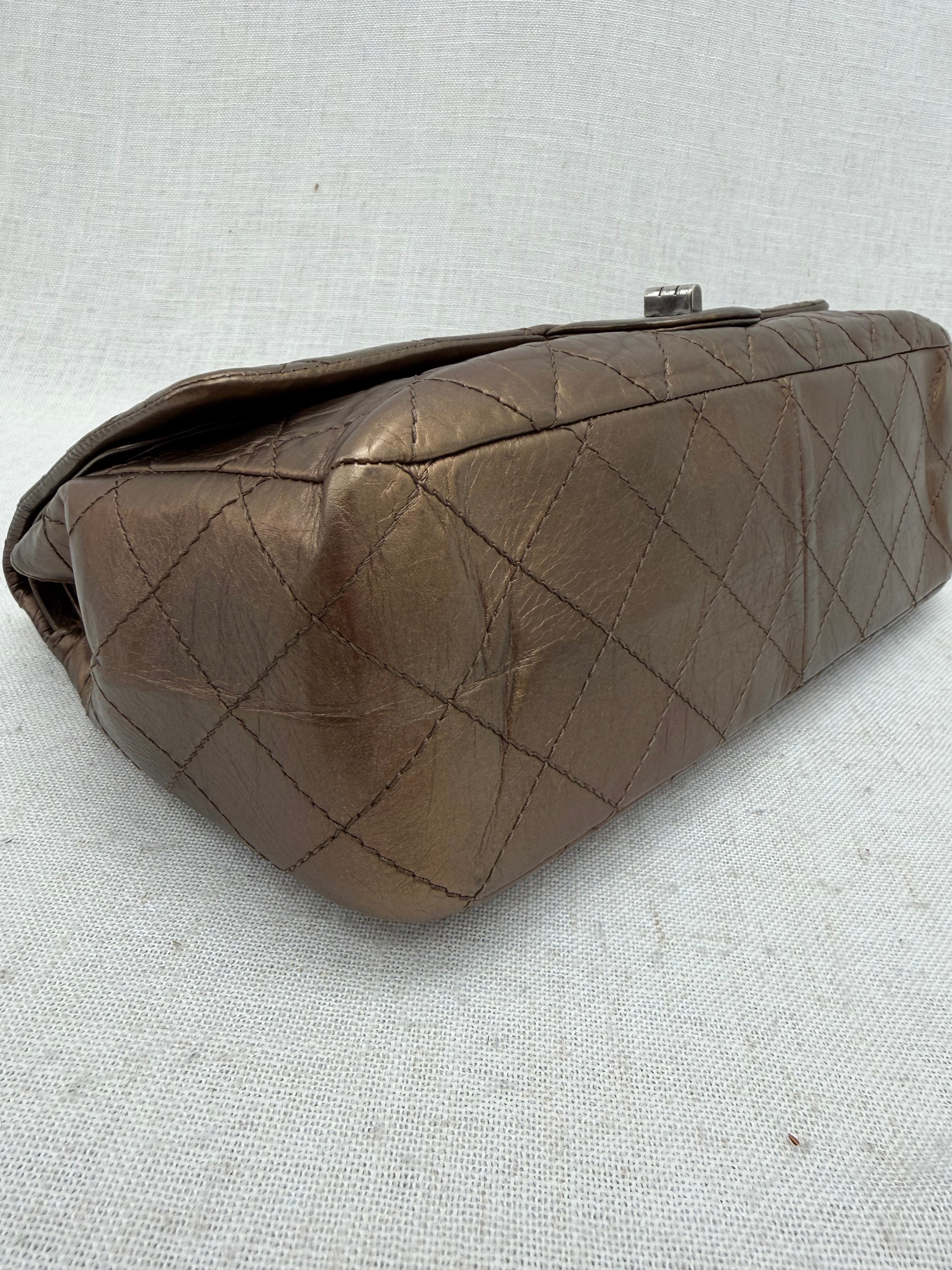 Chanel Bronze Metallic Calfskin Quilted Reissue 2.27 Double Flap Bag