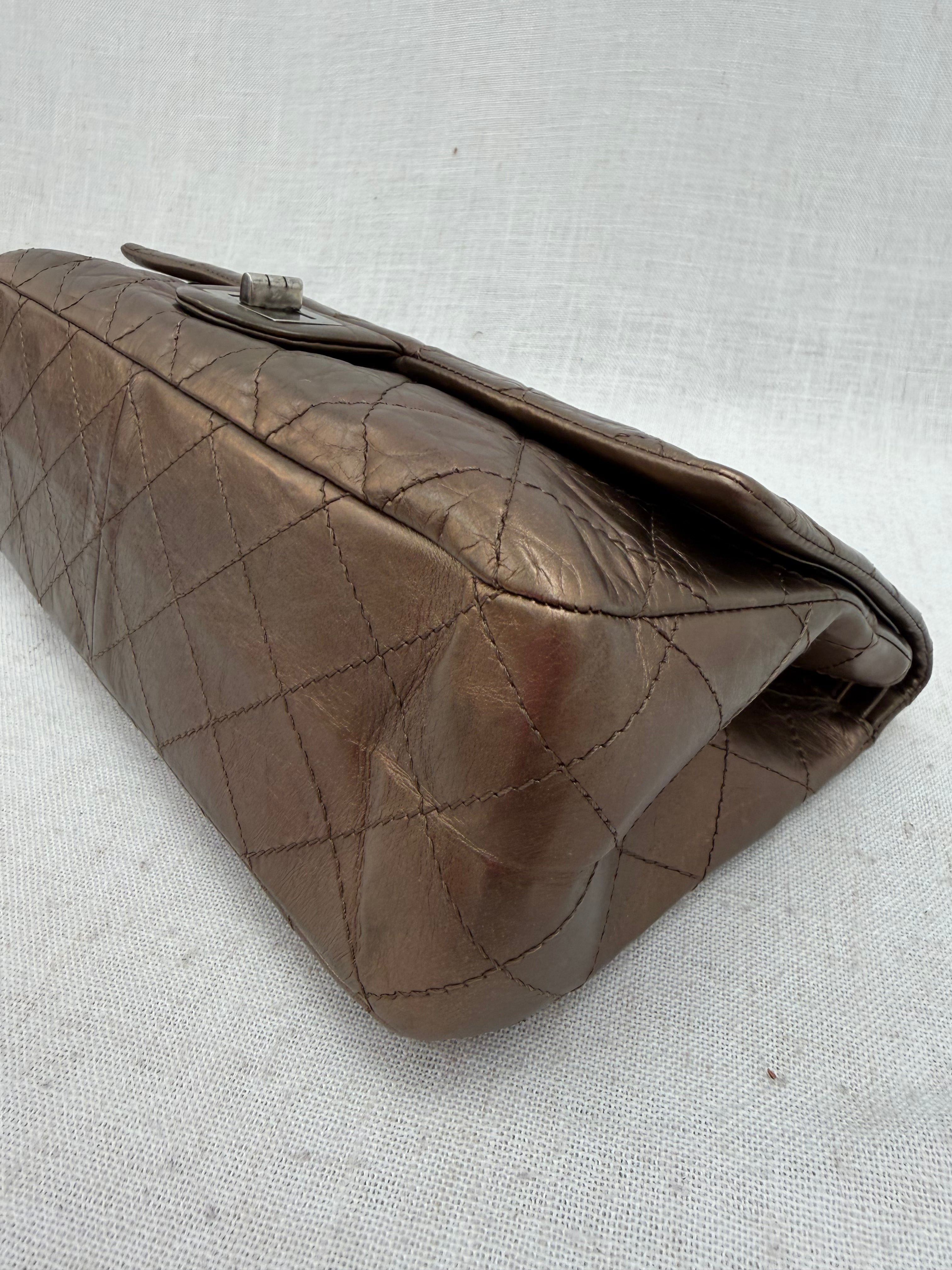 Chanel Bronze Metallic Calfskin Quilted Reissue 2.27 Double Flap Bag