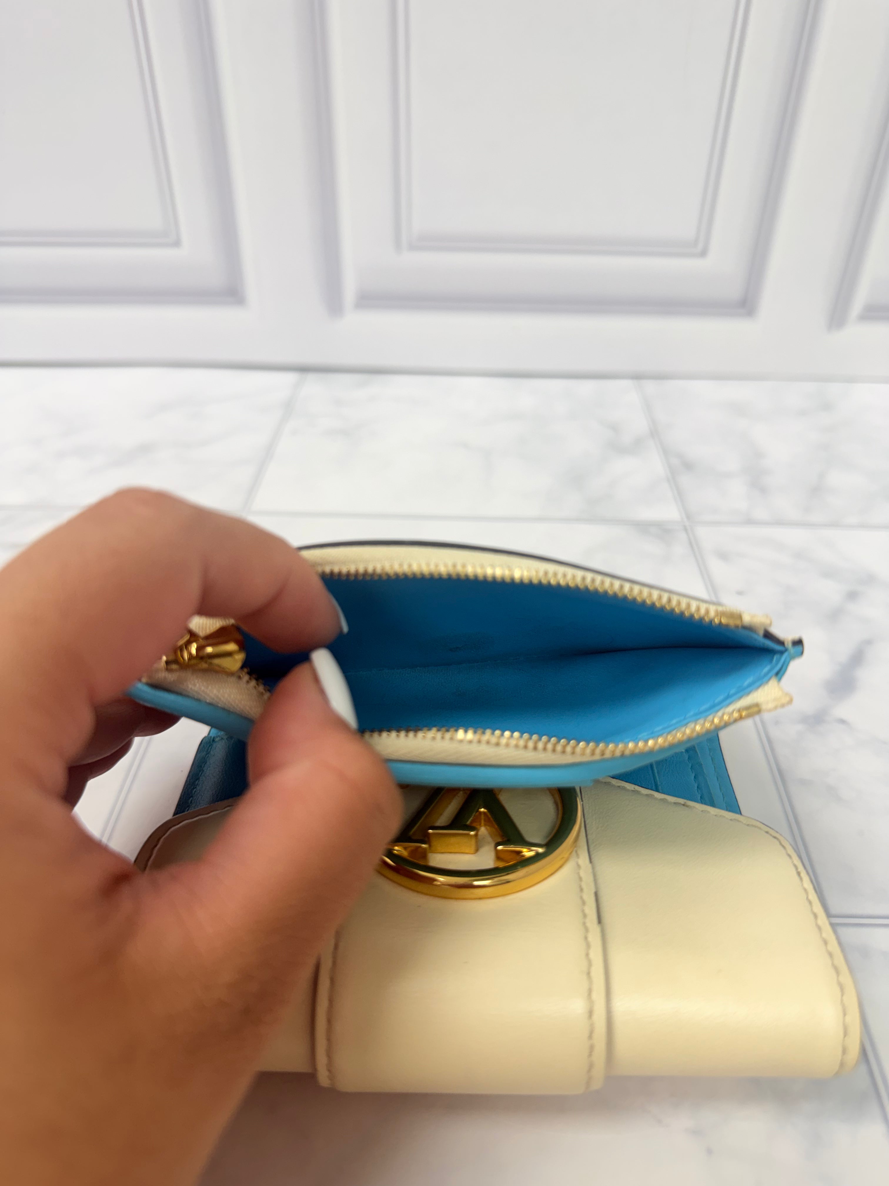 Louis Vuitton Monogram Ivory Leather Compact Wallet