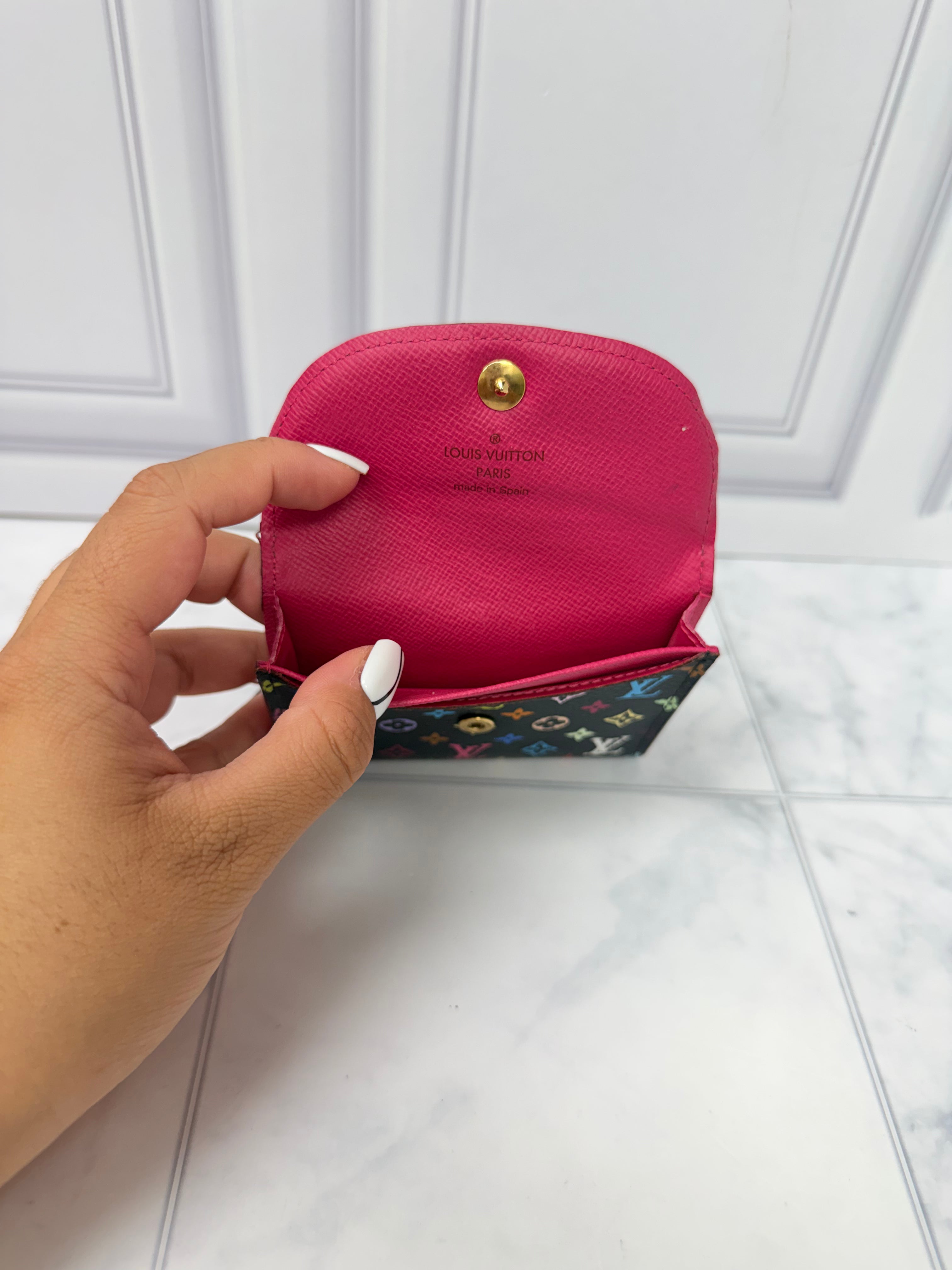 Louis Vuitton Black Multicolor Monogram Card Holder