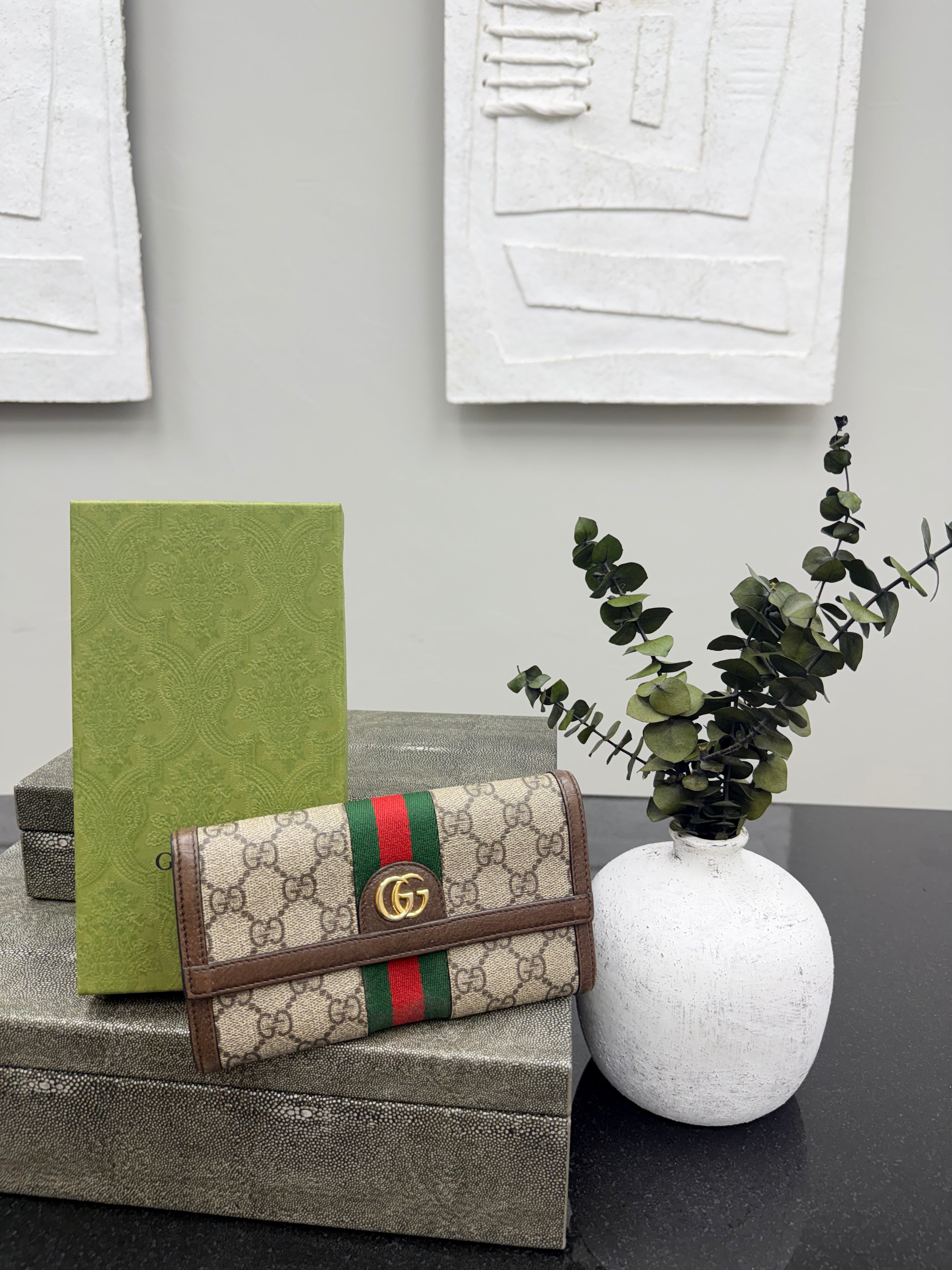 Gucci GG Supreme Ophidia Flap Wallet