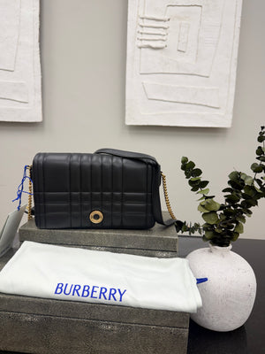 BRAND NEW - Burberry Black Quilted Leather Chain Shoulder Bag
