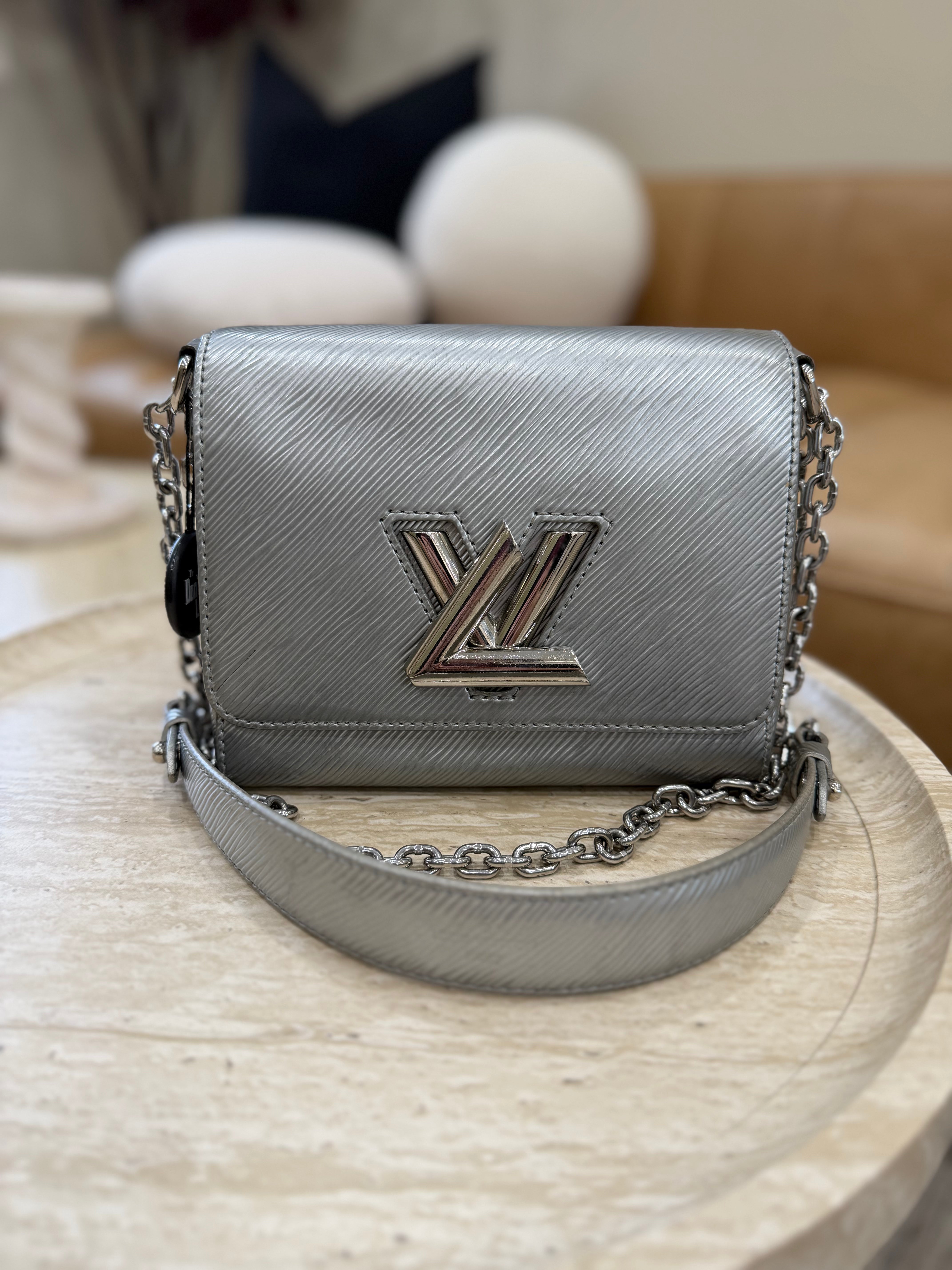 Louis Vuitton Silver Epi Leather Twist PM Chain Bag