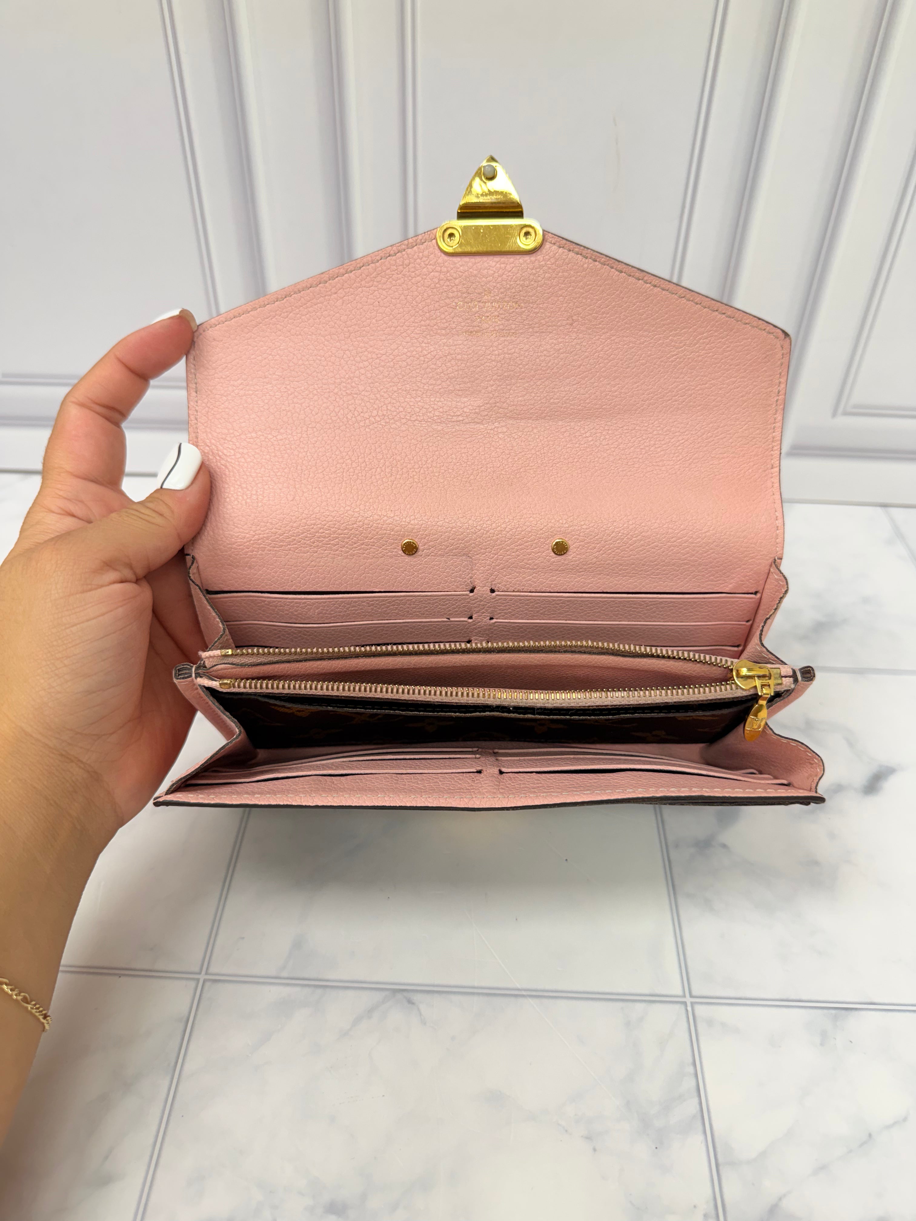Louis Vuitton Monogram Pink Leather Pallas Wallet
