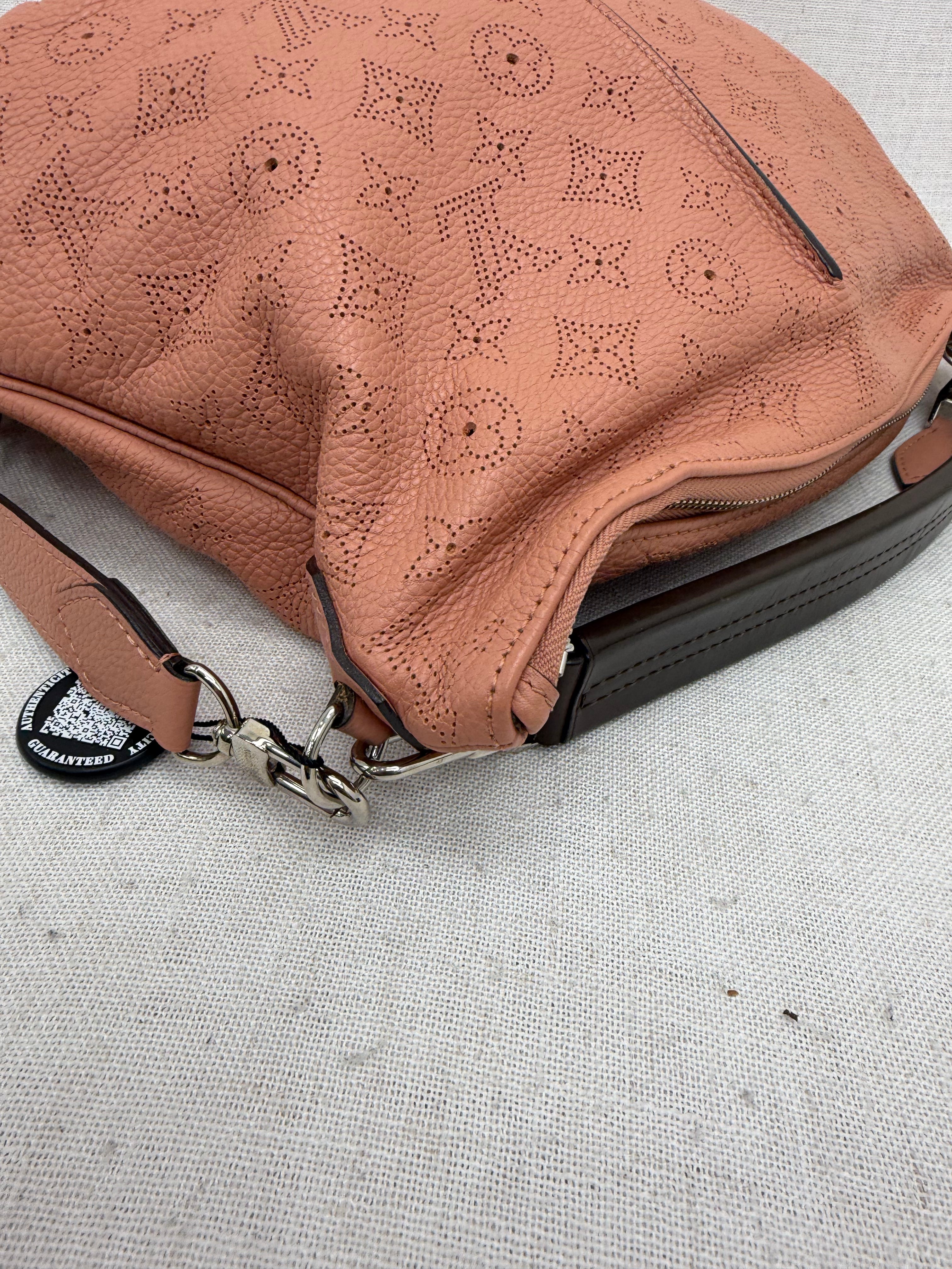 Louis Vuitton Rose Coral Mahina Leather Selene PM Hobo Bag