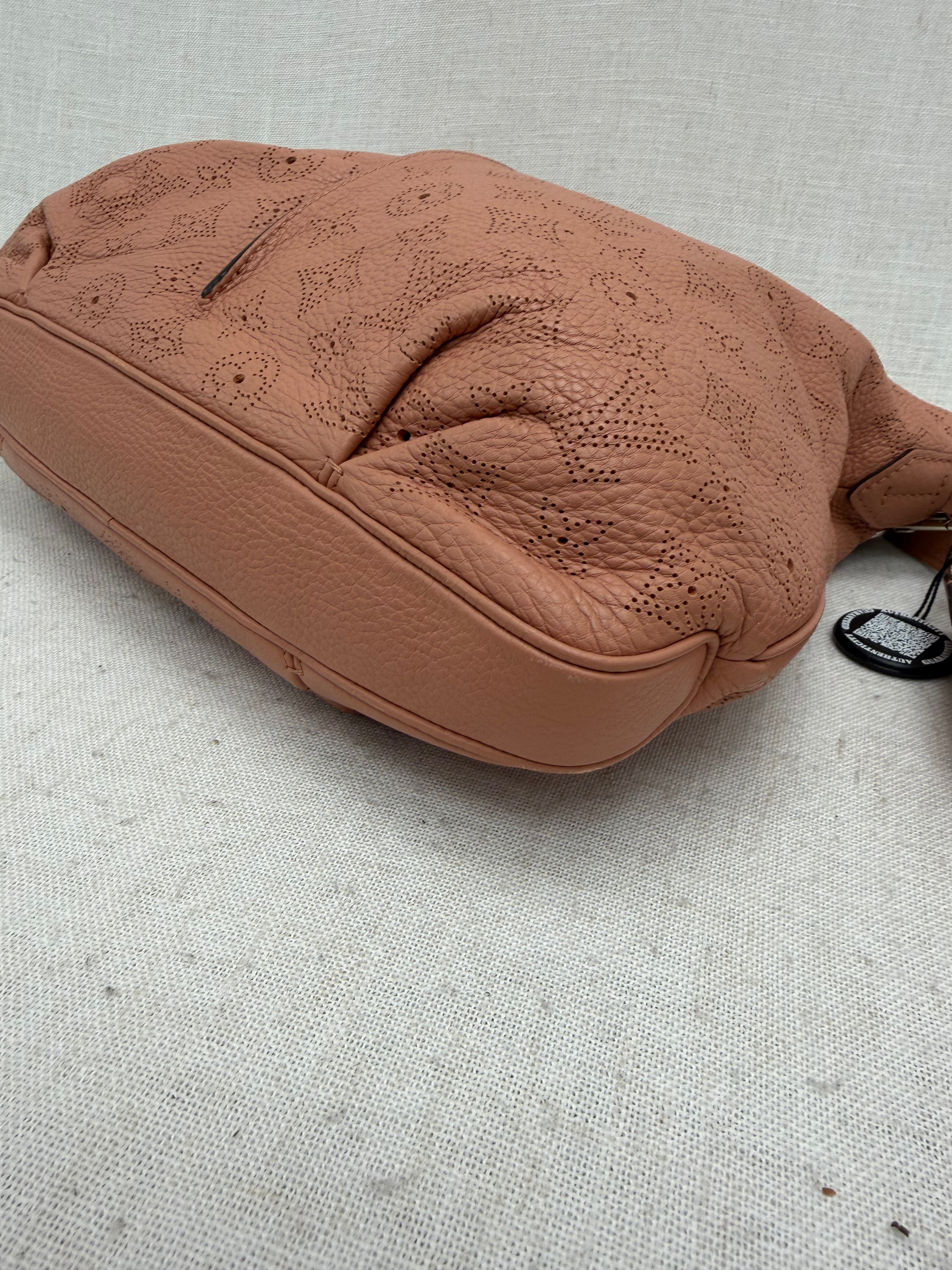 Louis Vuitton Rose Coral Mahina Leather Selene PM Hobo Bag