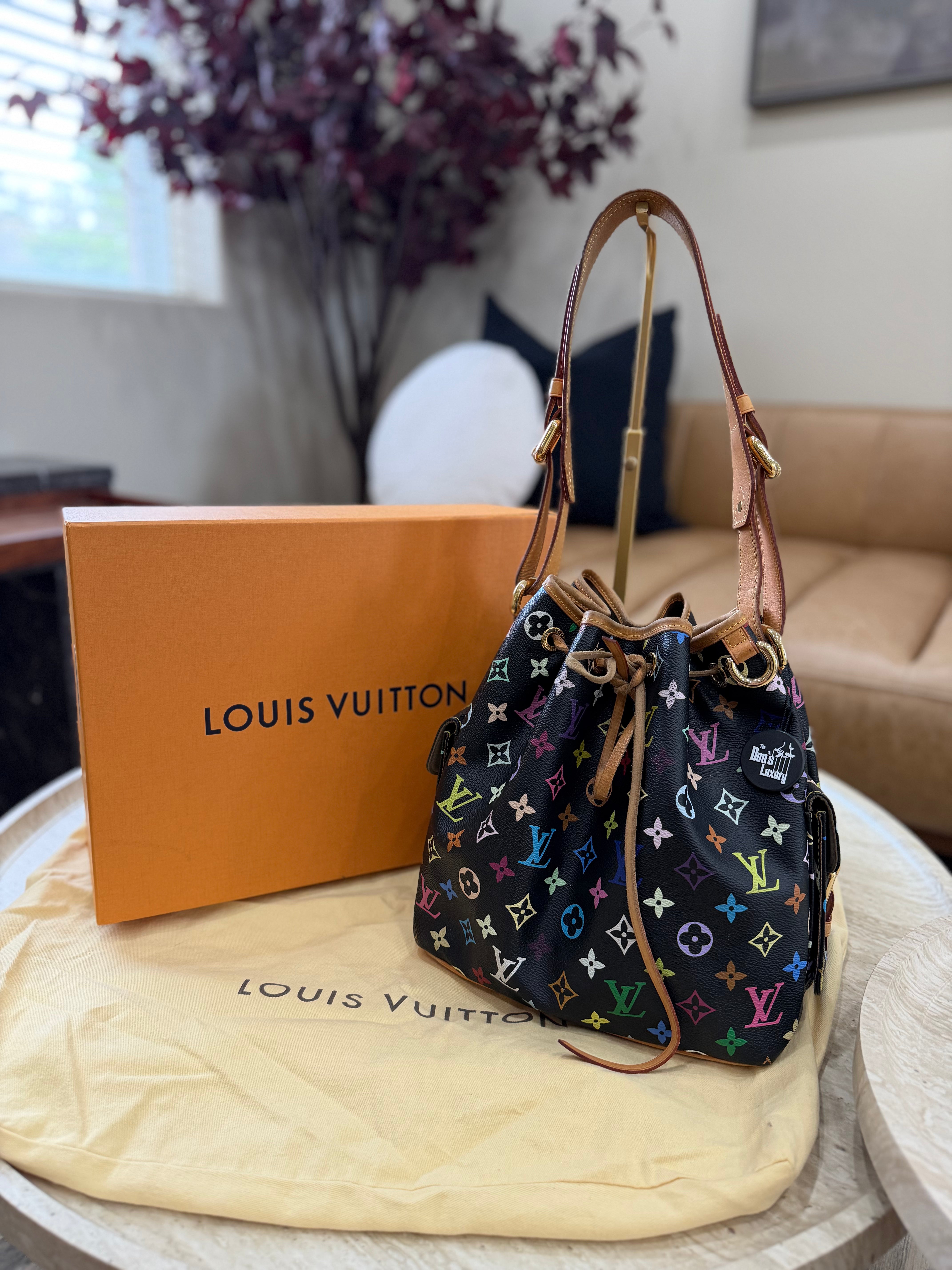 Louis Vuitton Black Multicolor Monogram Petit Noe Bucket Bag