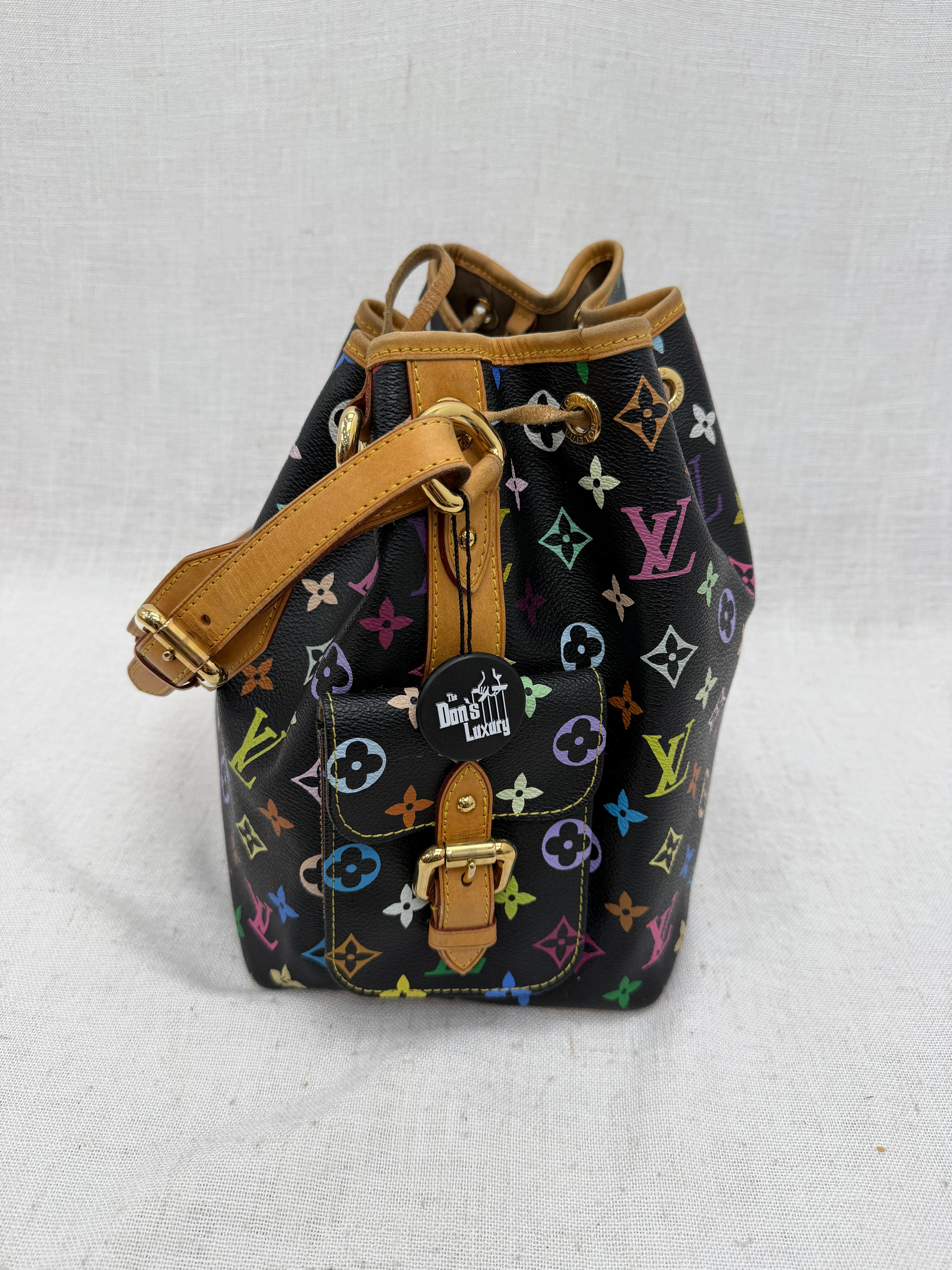 Louis Vuitton Black Multicolor Monogram Petit Noe Bucket Bag