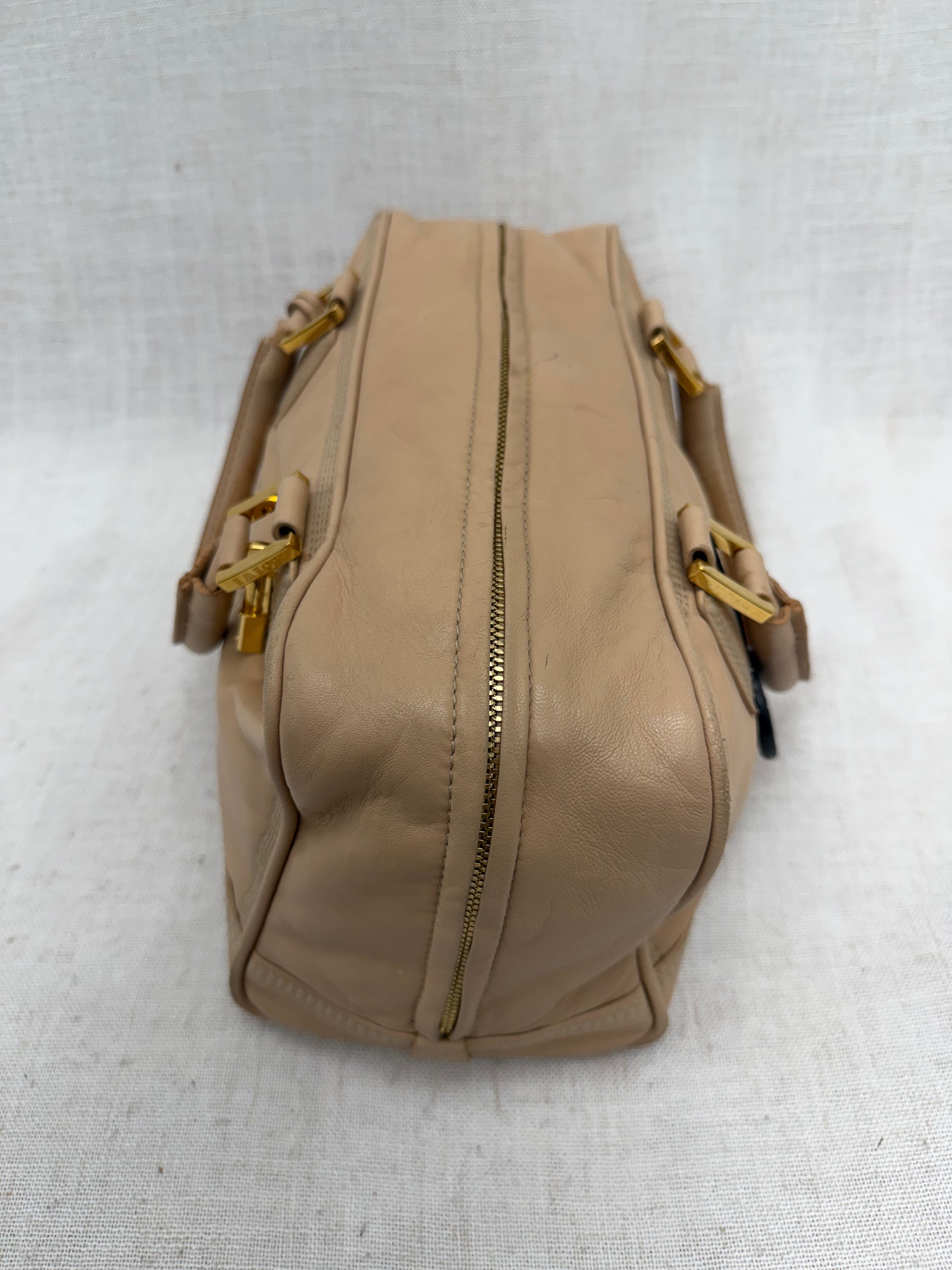 Loewe Vintage Beige Leather Amazona 28 Boston Bag