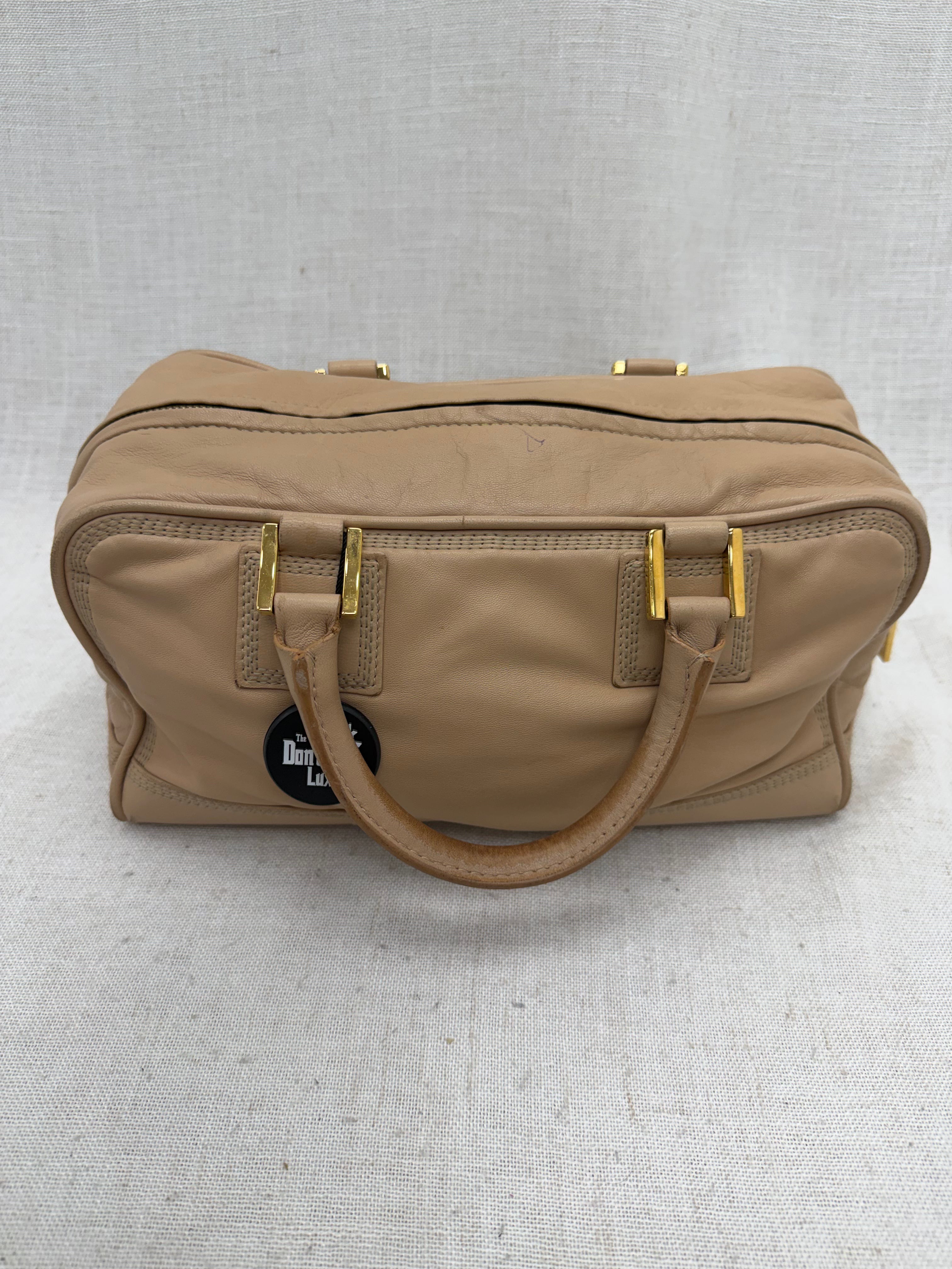 Loewe Vintage Beige Leather Amazona 28 Boston Bag