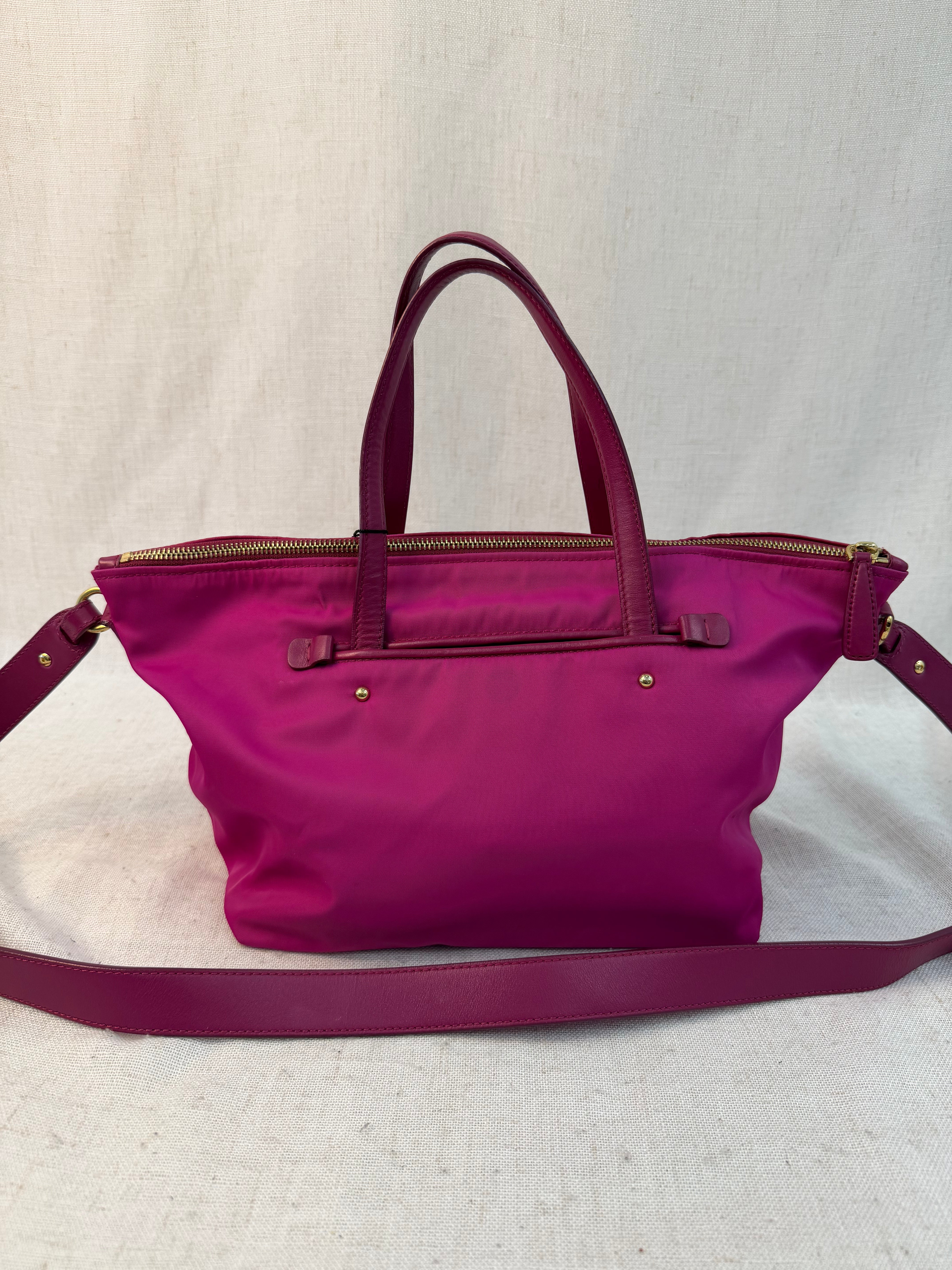 Salvatore Ferragamo Pink Nylon Two Way Tote Bag