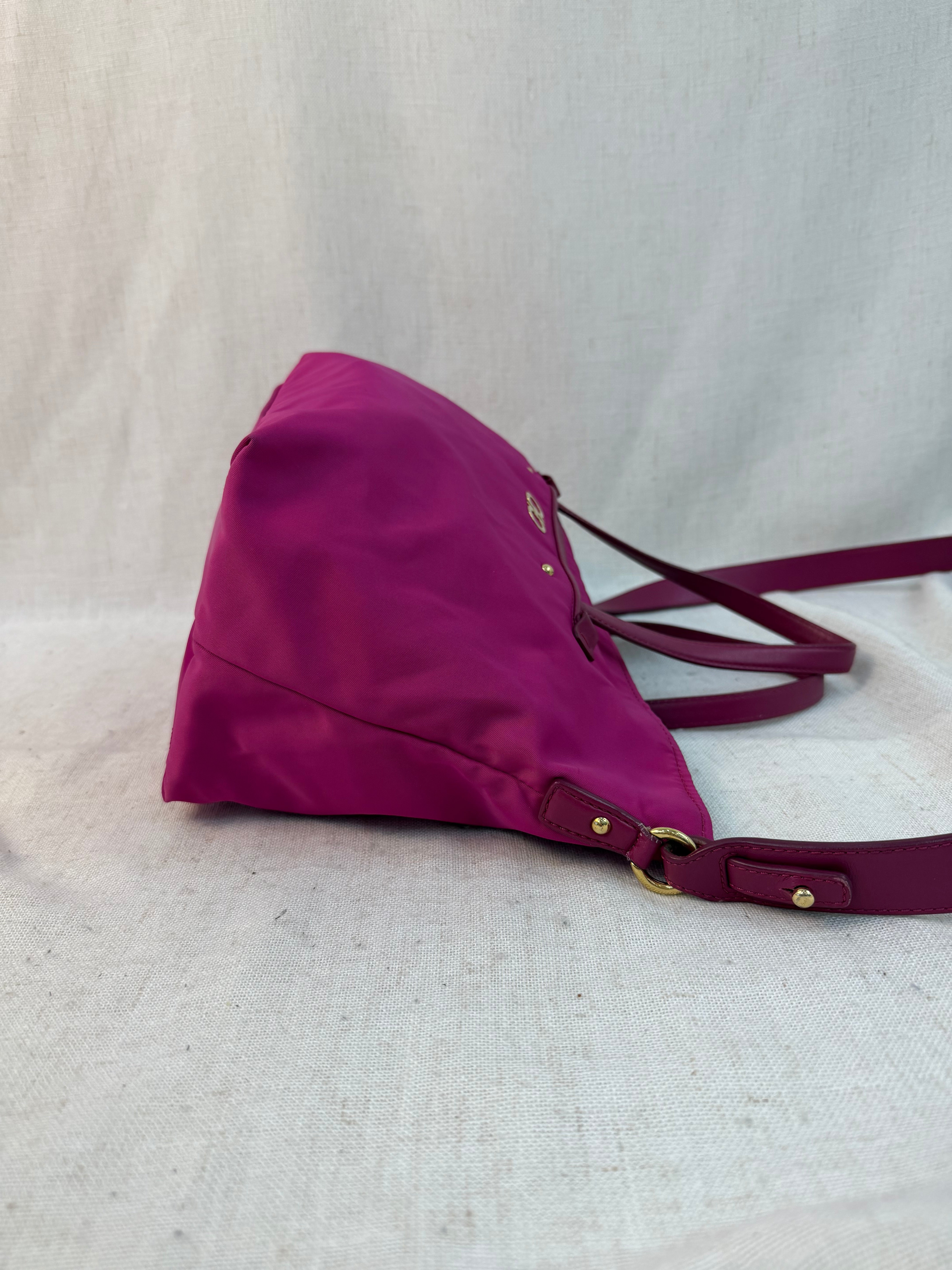 Salvatore Ferragamo Pink Nylon Two Way Tote Bag