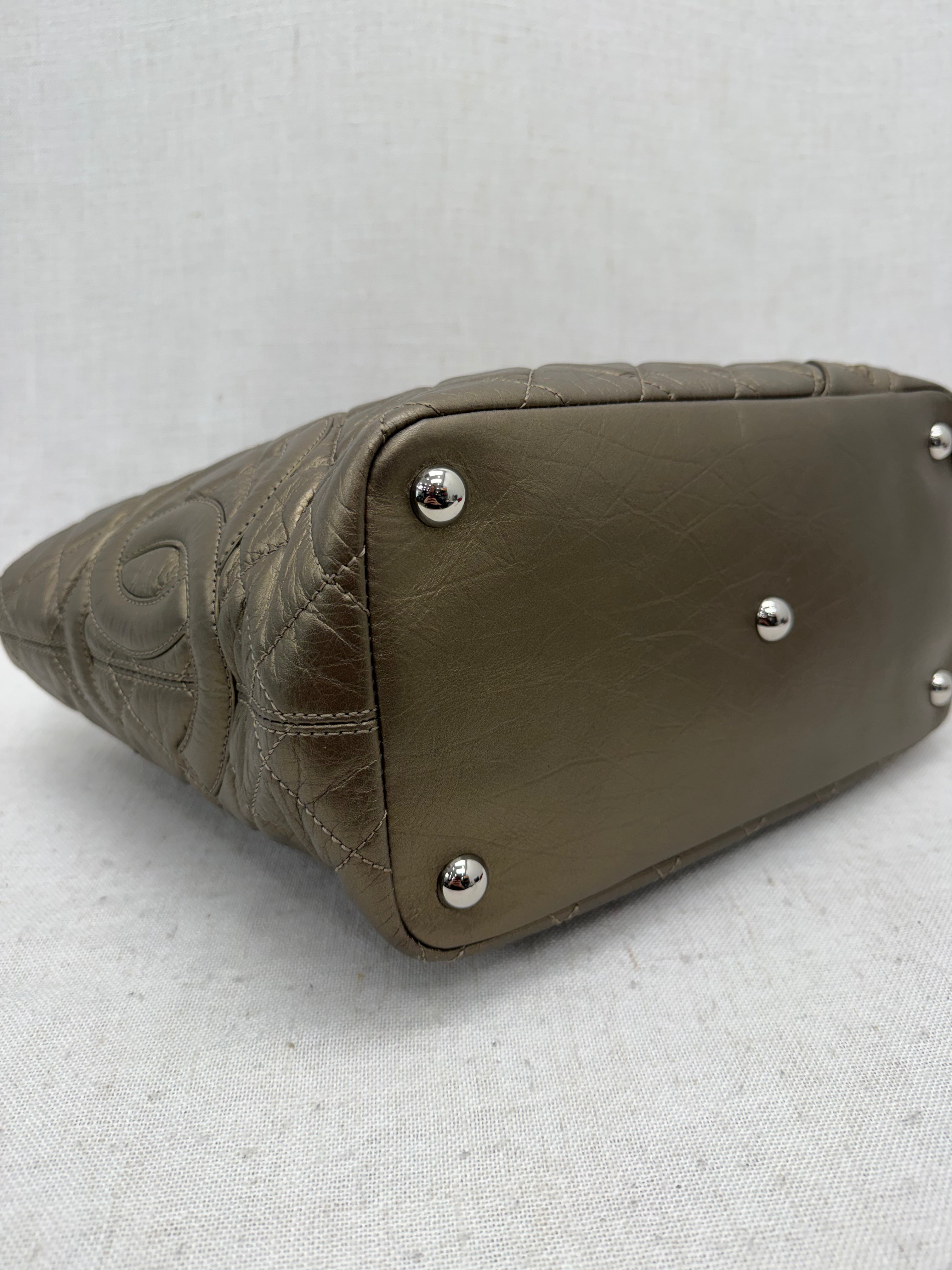 Chanel Bronze Quilted Aged Calfskin Cotton Club Tote