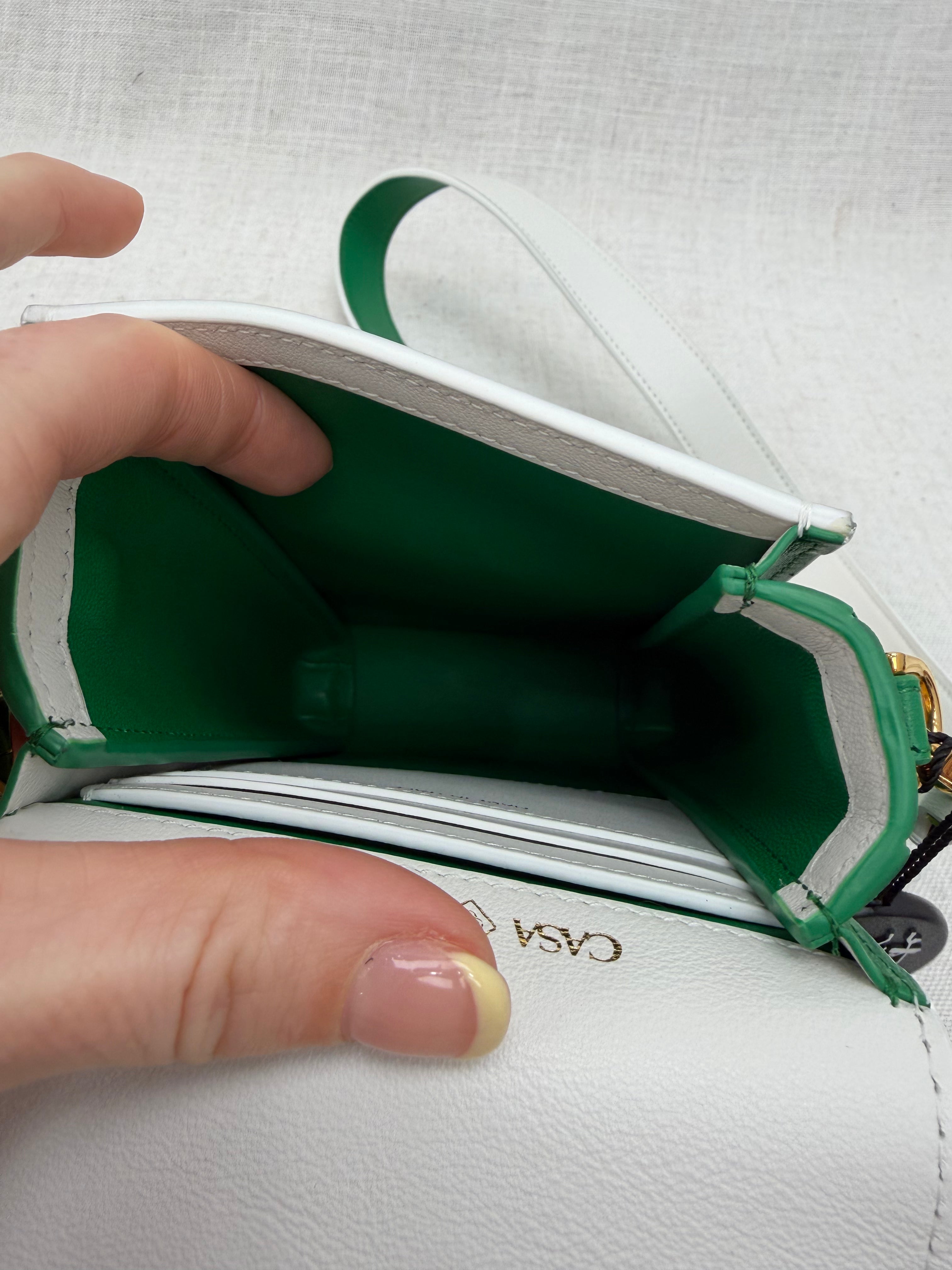 Bvlgari x Casablanca White & Green Calfskin Serpenti Forever Apres Tennis Pochette