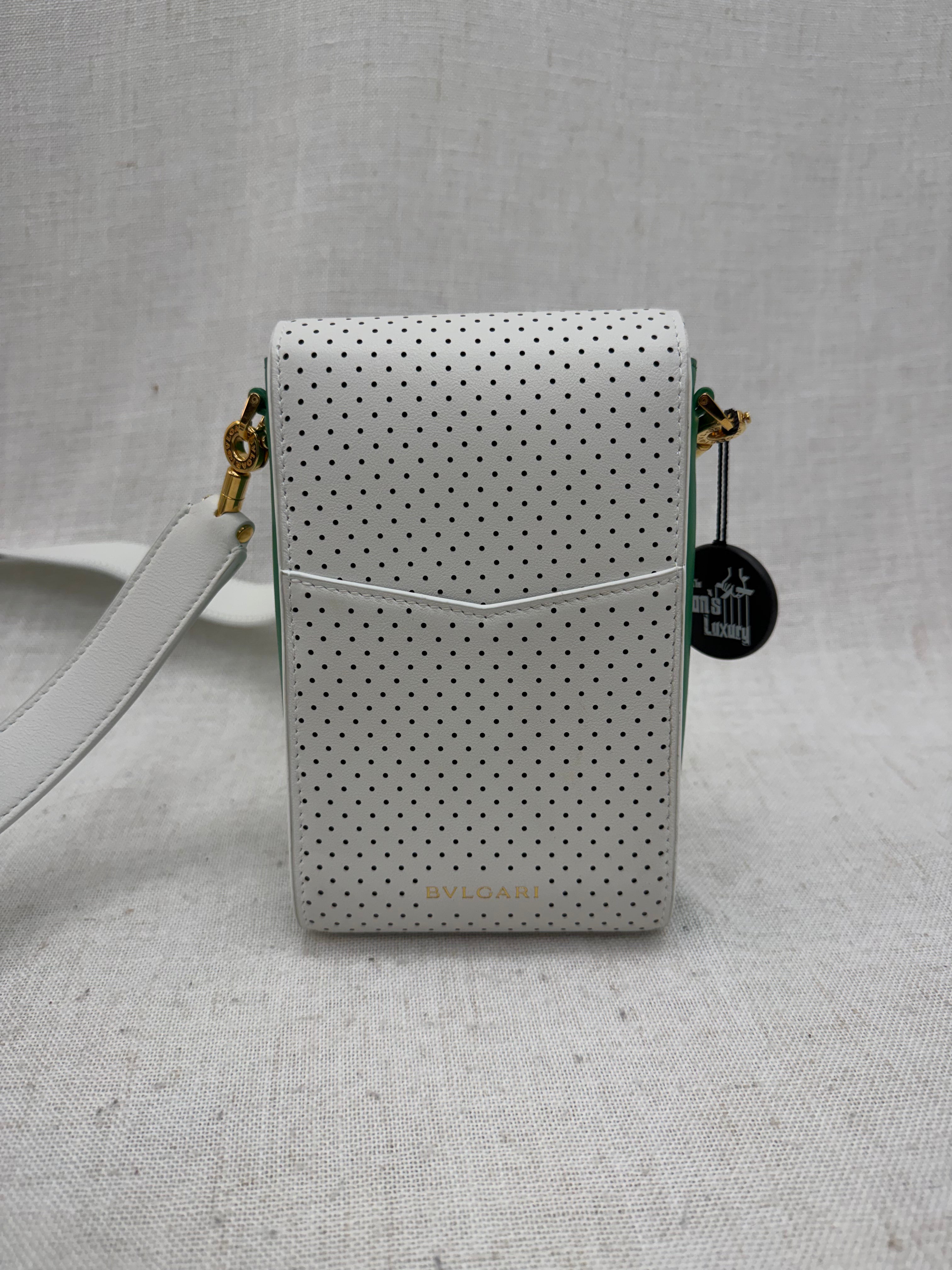 Bvlgari x Casablanca White & Green Calfskin Serpenti Forever Apres Tennis Pochette