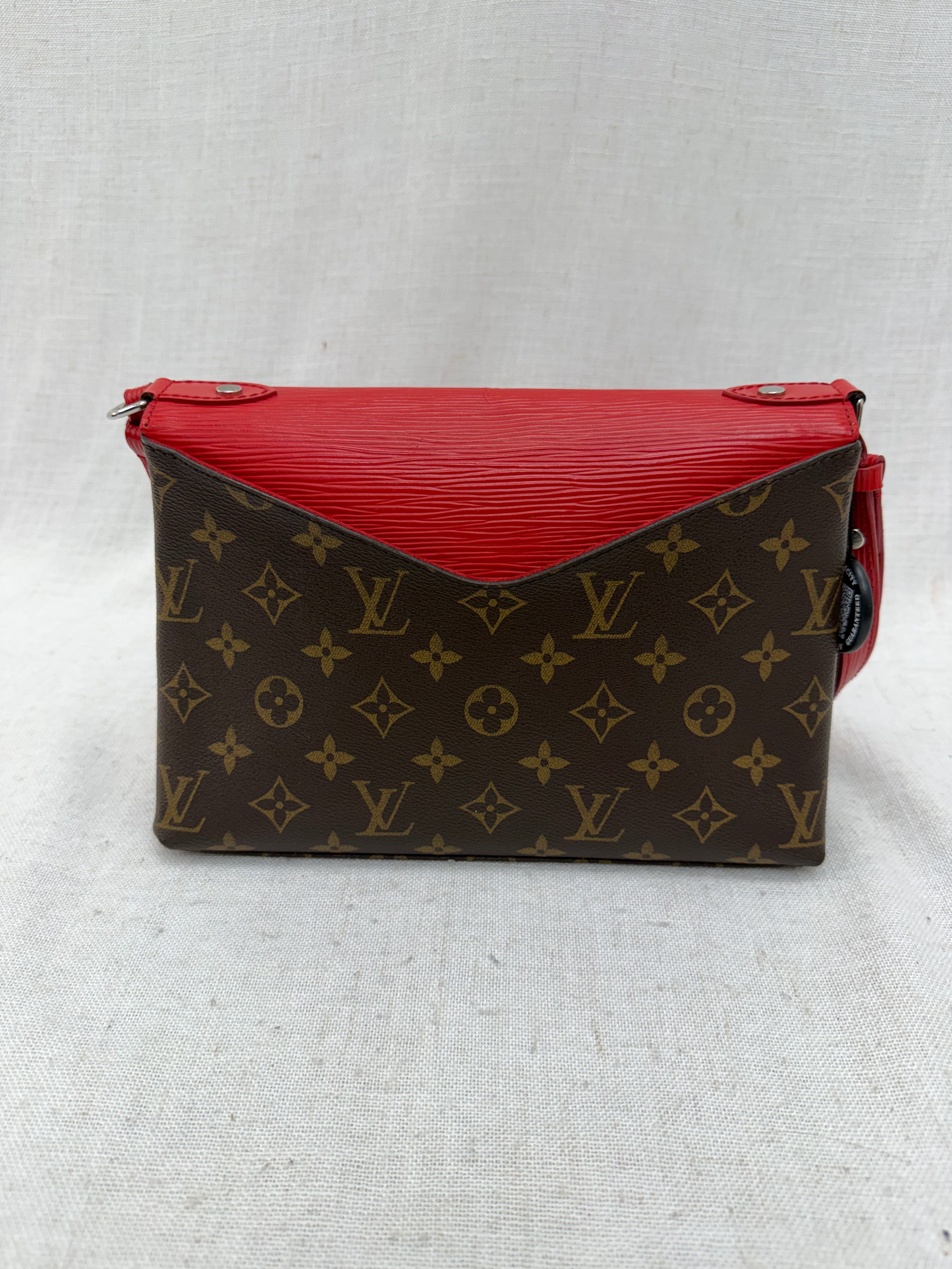 Louis Vuitton Monogram & Red Epi Saint Michel Shoulder Bag