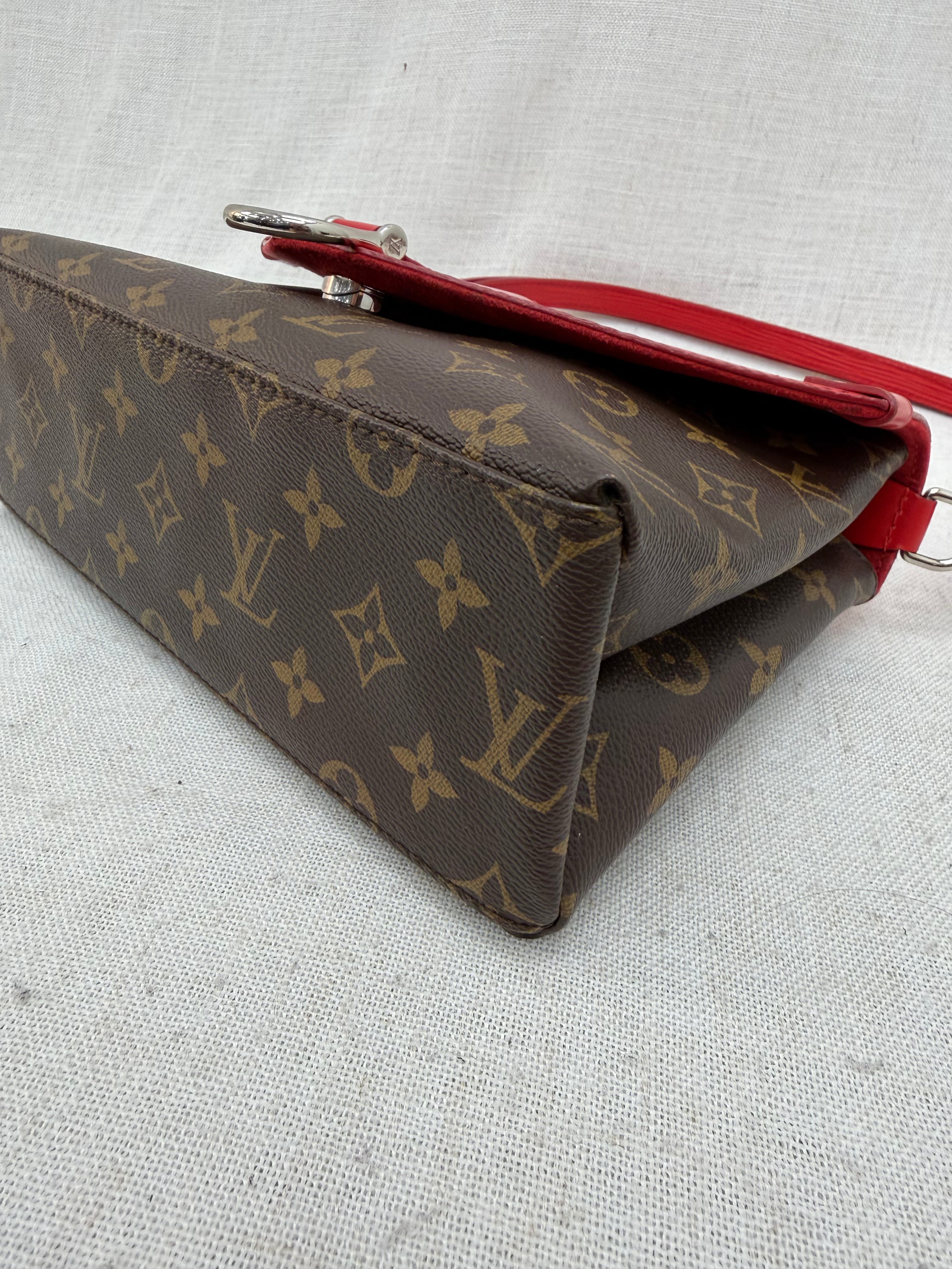 Louis Vuitton Monogram & Red Epi Saint Michel Shoulder Bag