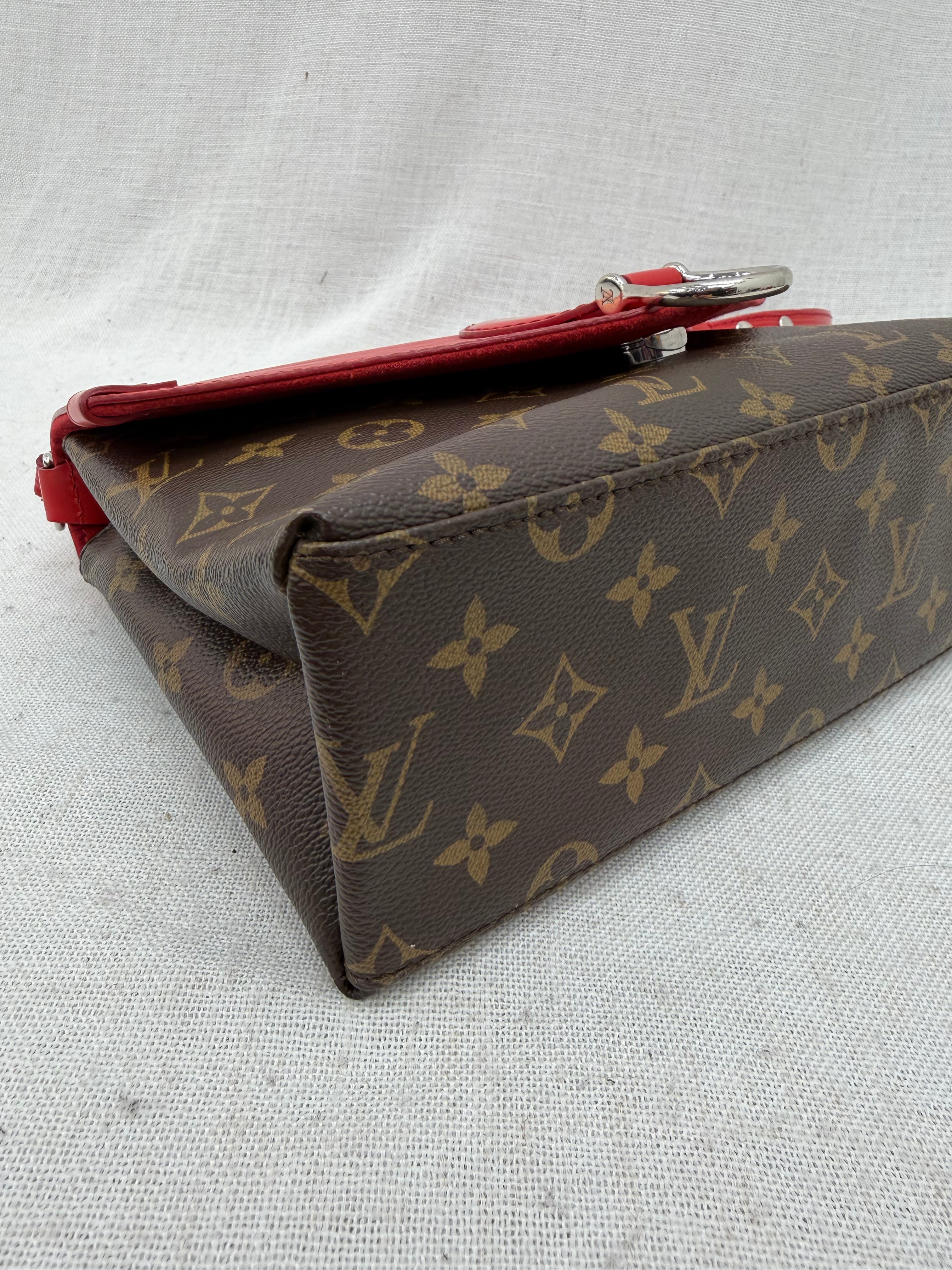 Louis Vuitton Monogram & Red Epi Saint Michel Shoulder Bag