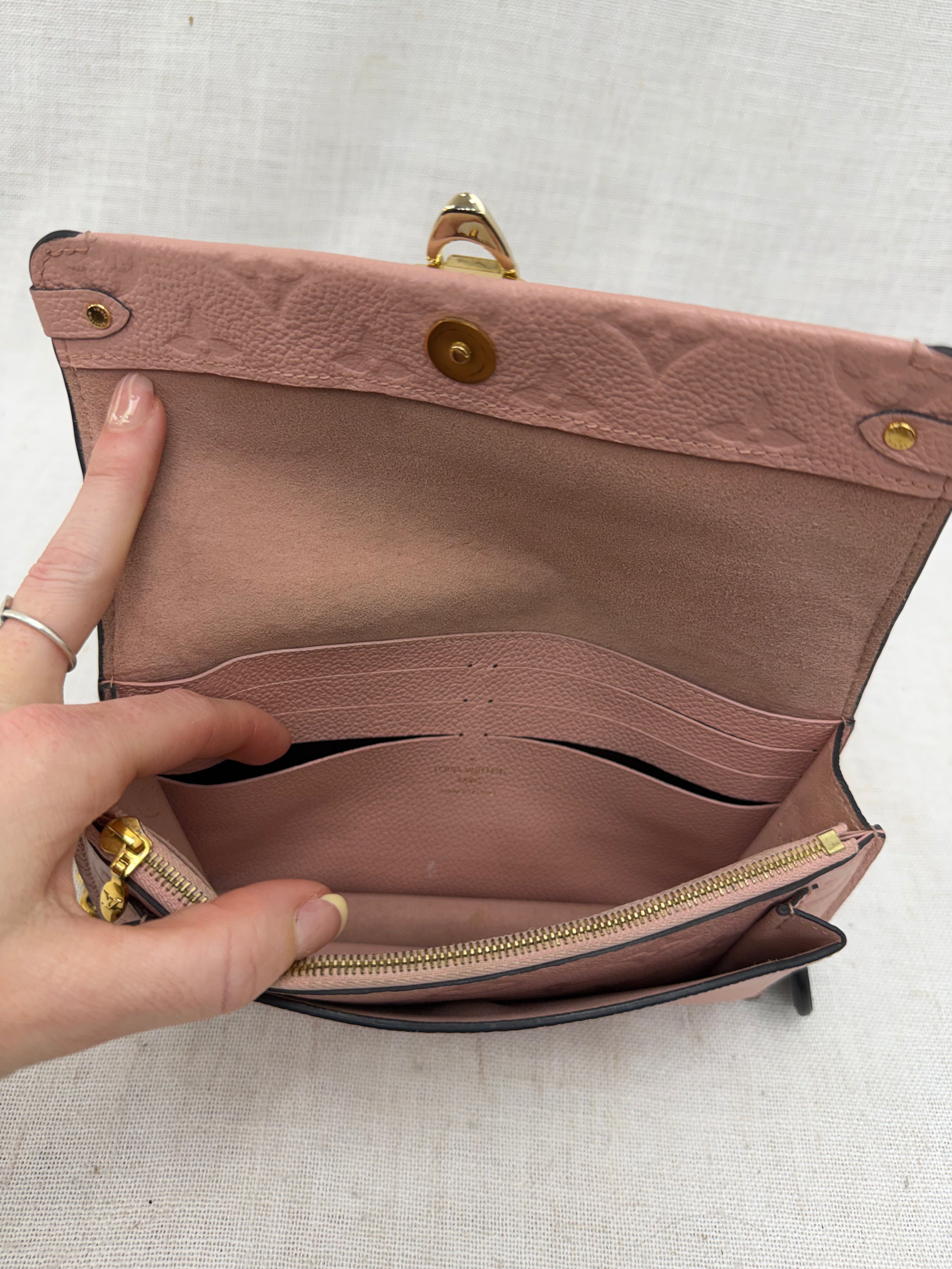 Louis Vuitton Pink Empreinte Vavin Chain Wallet