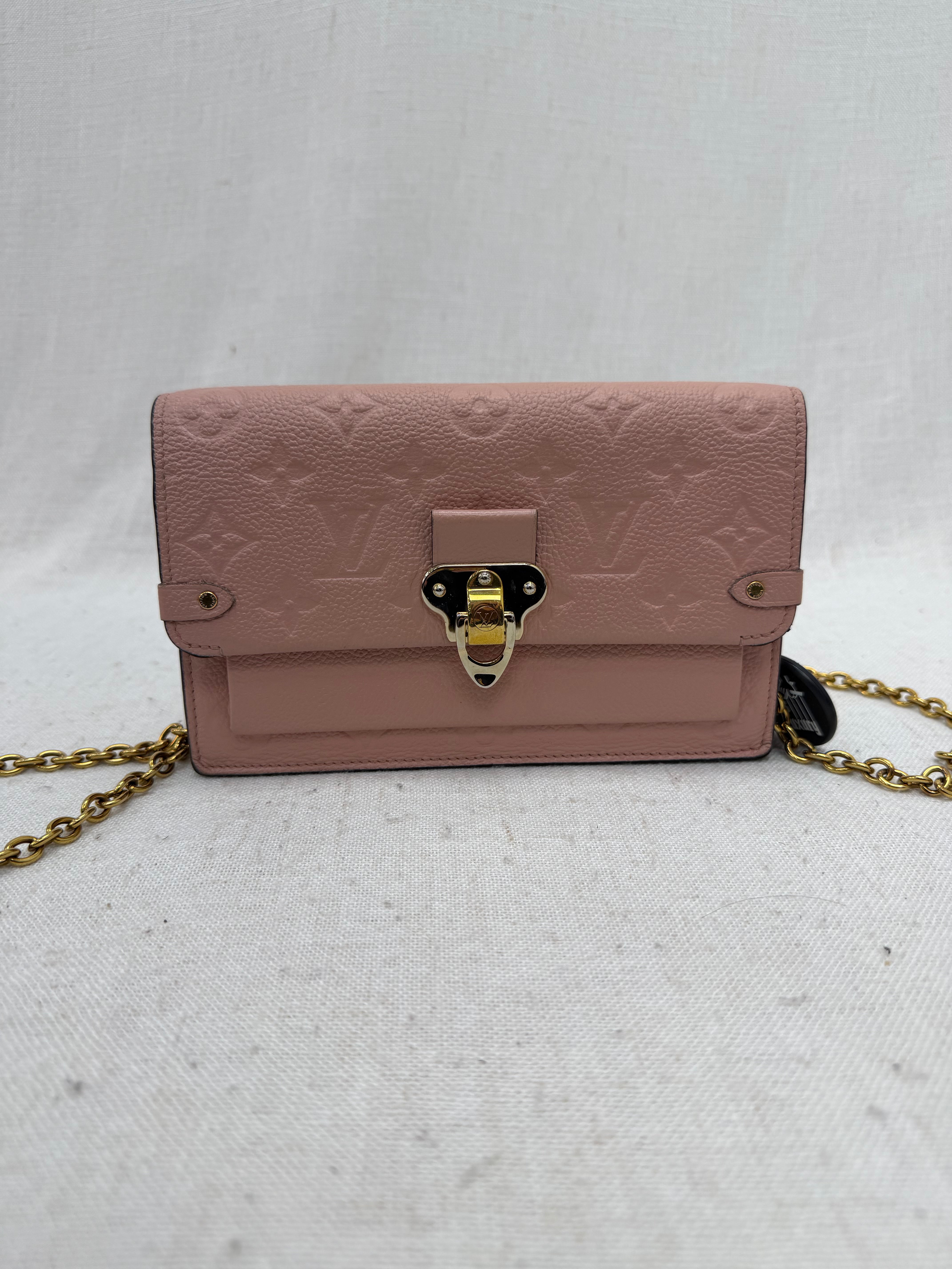 Louis Vuitton Pink Empreinte Vavin Chain Wallet