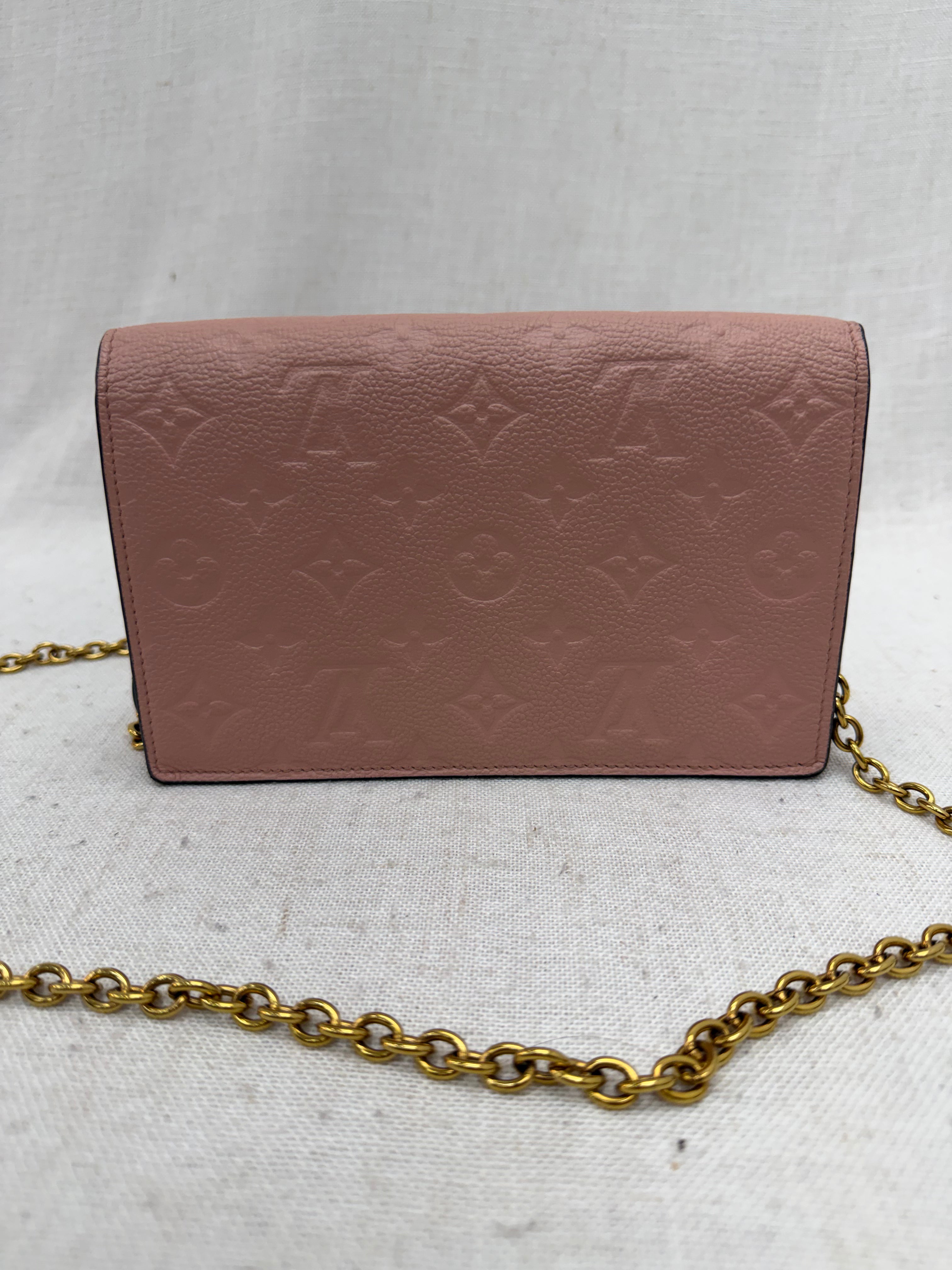 Louis Vuitton Pink Empreinte Vavin Chain Wallet