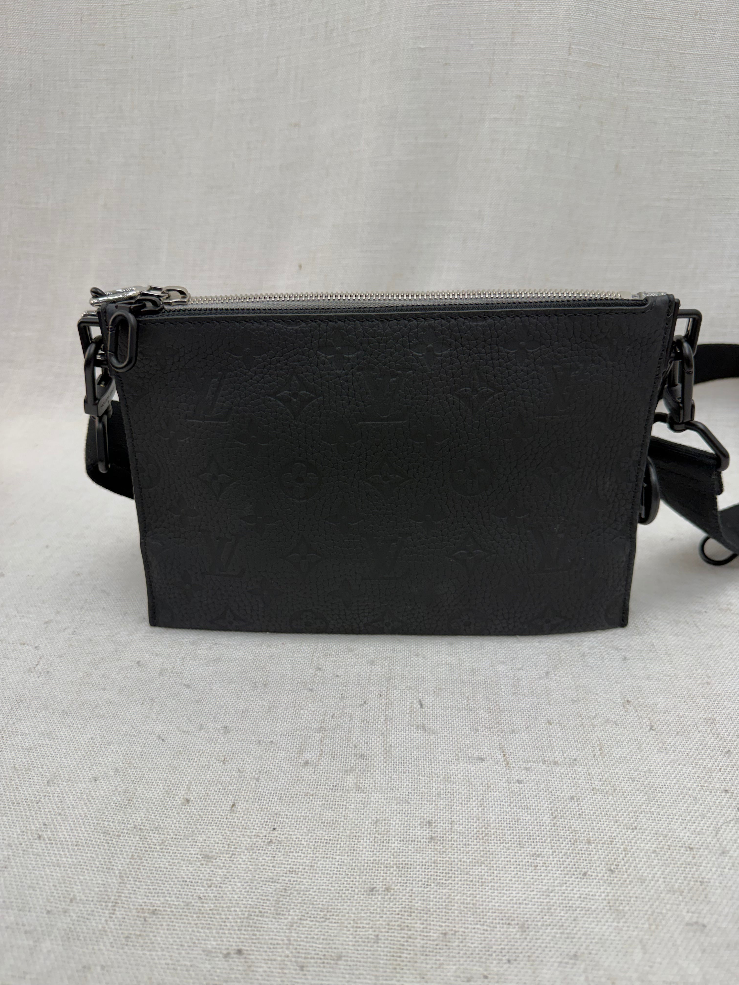 Louis Vuitton Silver Glitter Damier & Black Empreinte Trio Pouch NM Crossbody