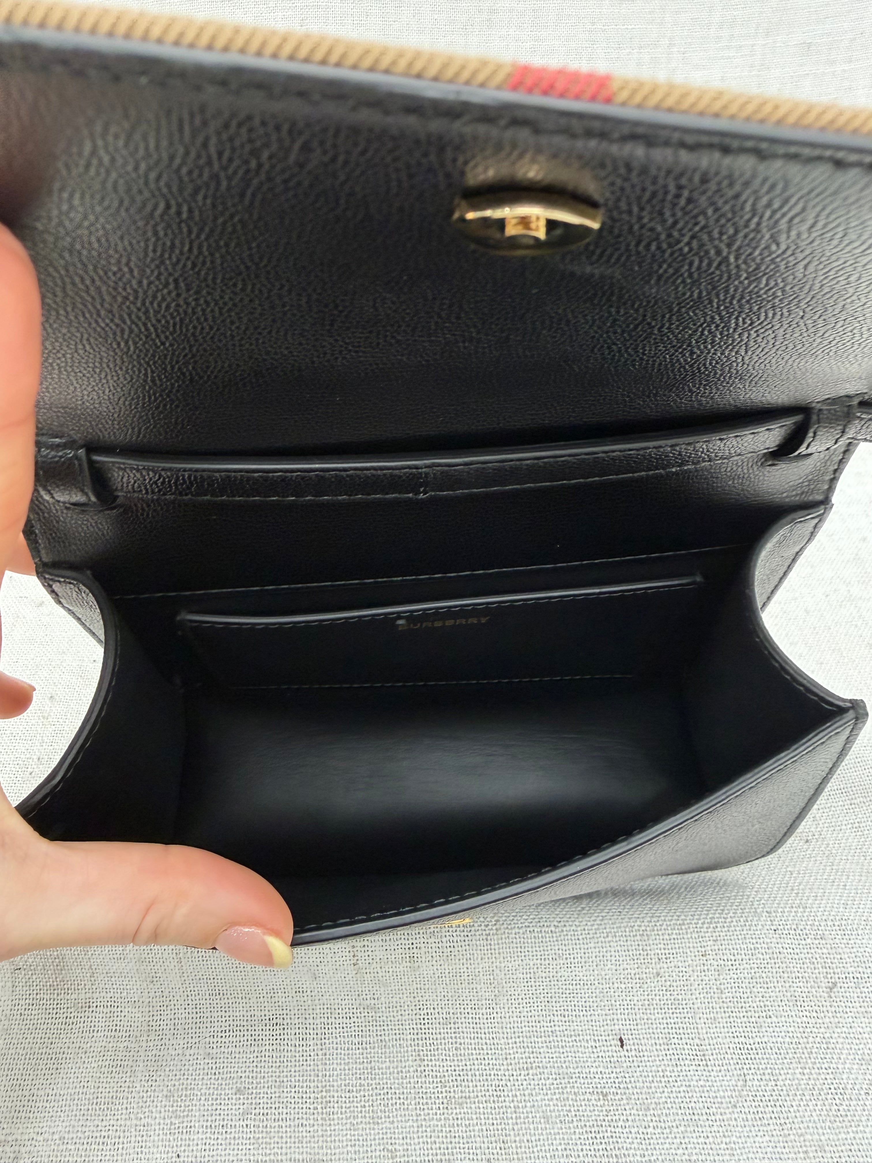 BRAND NEW- Burberry Tan House Check & Calfskin Crossbody