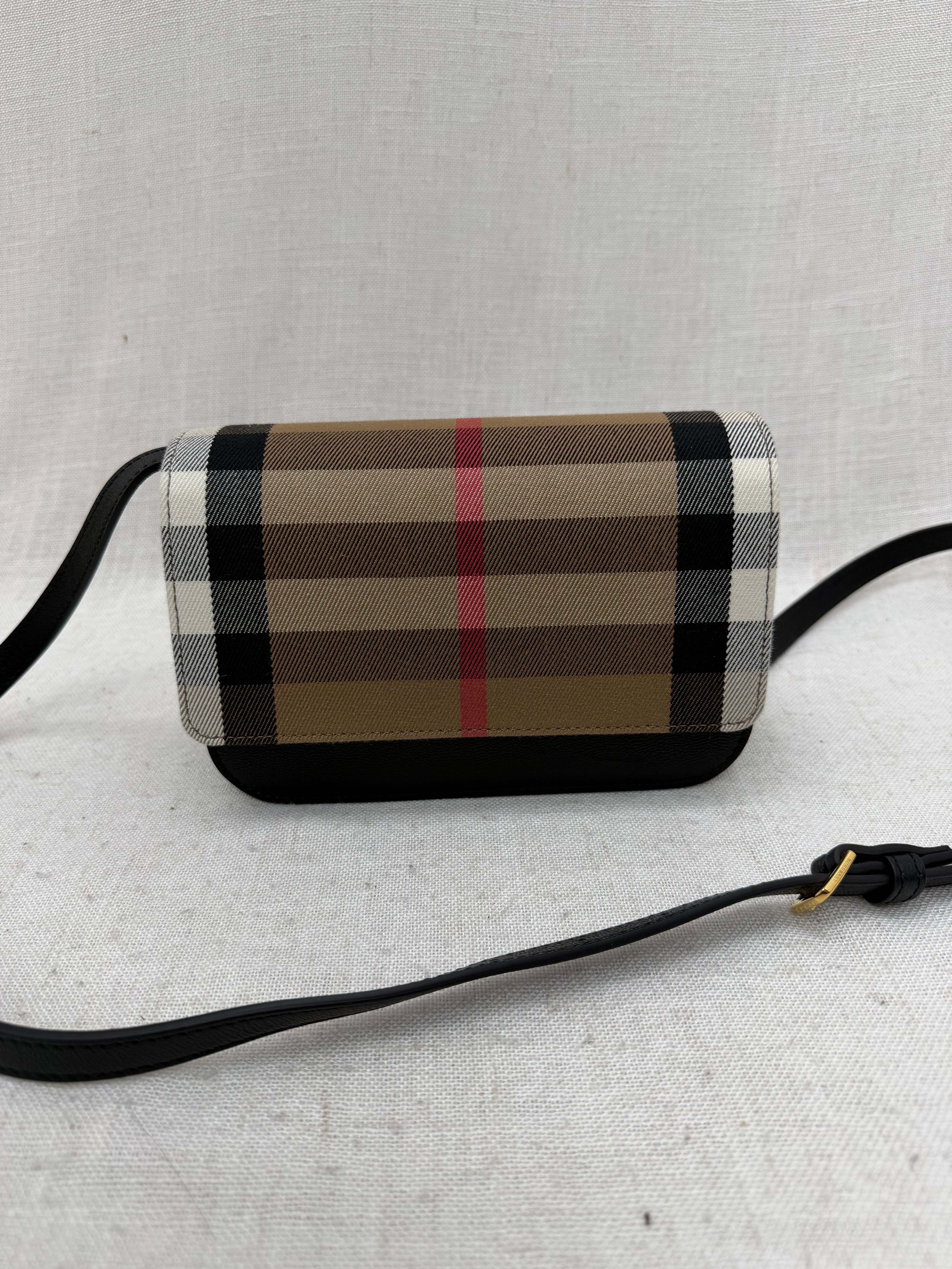 BRAND NEW- Burberry Tan House Check & Calfskin Crossbody
