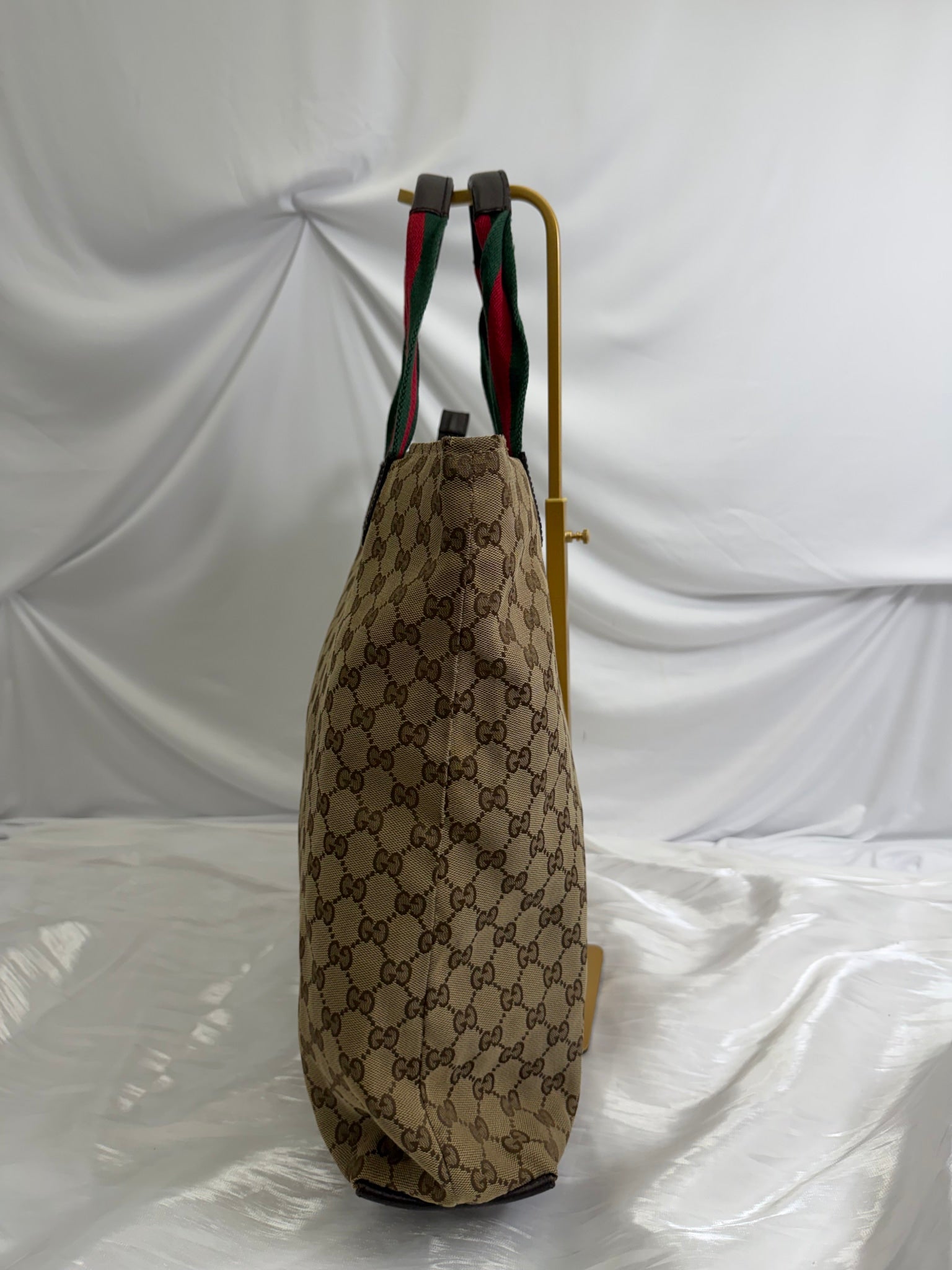 Gucci GG Brown Canvas Web Straps Messenger Bag