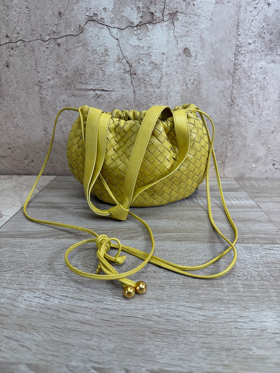 Bottega Veneta Yellow Intrecciato Leather Small Bulb Bag