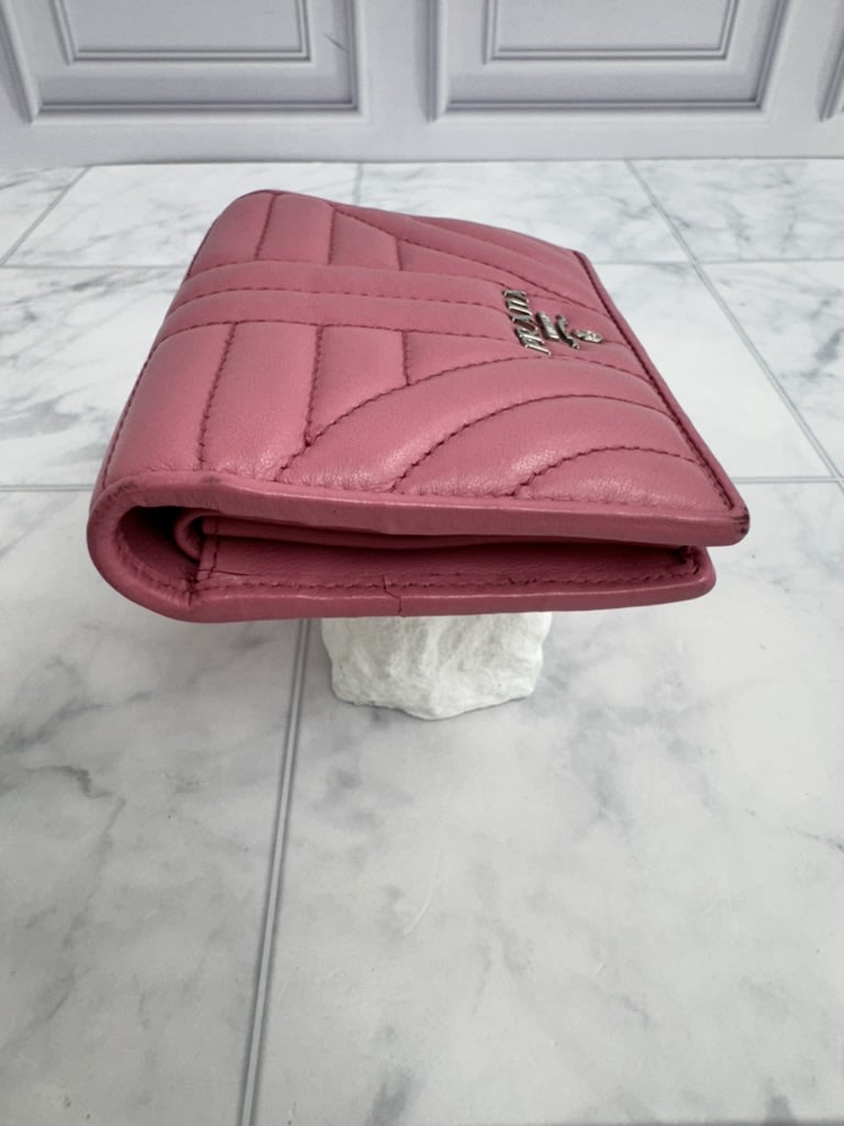 Prada Pink Quilted Leather Bifold Wallet
