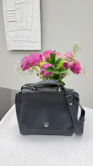 MCM Black Saffiano Leather Crossbody Bag