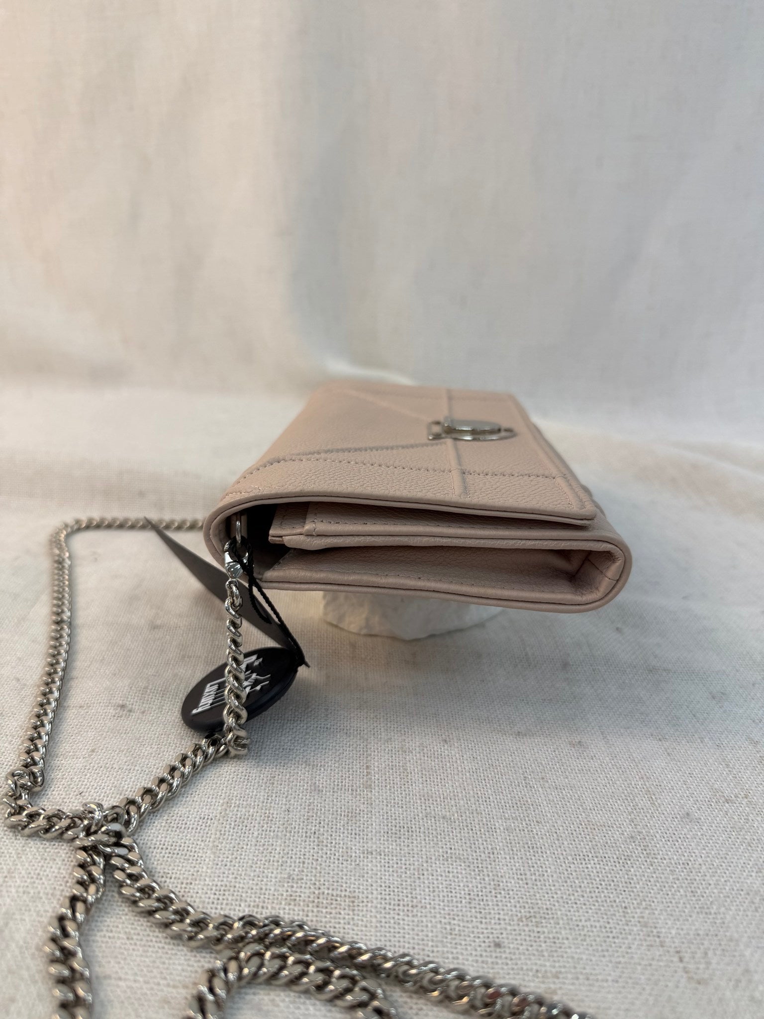 Christian Dior Light Pink Leather Diorama Wallet On Chain 