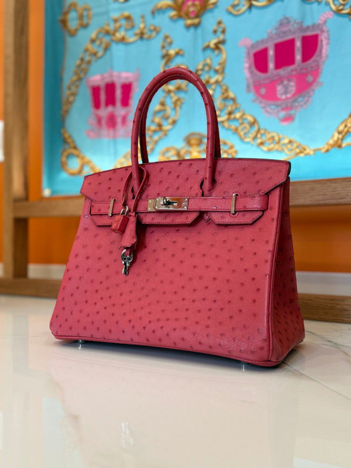 Hermes Bougainvillea Ostrich Birkin 30