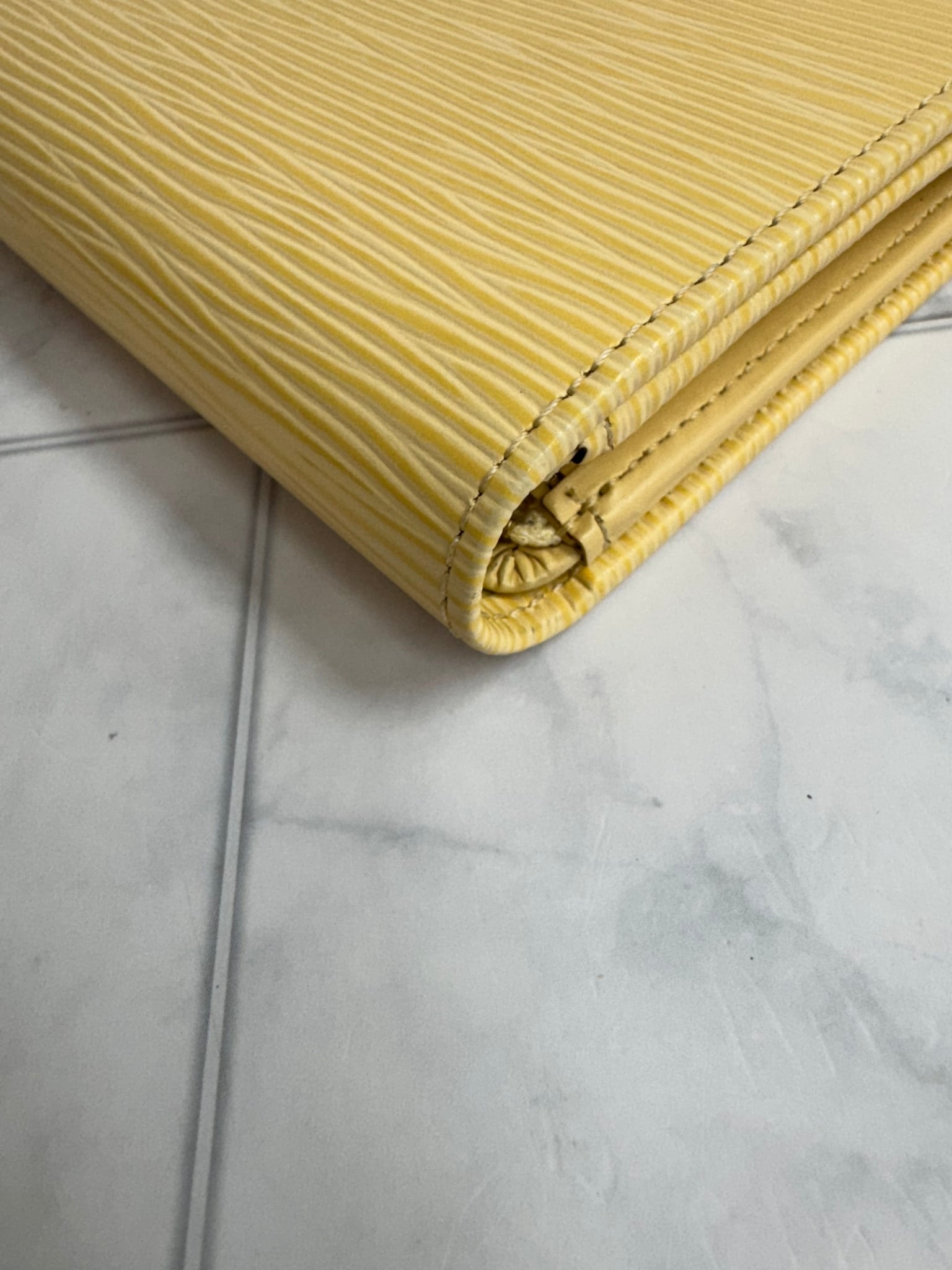 Louis Vuitton Yellow Epi Leather Flap Compact Wallet