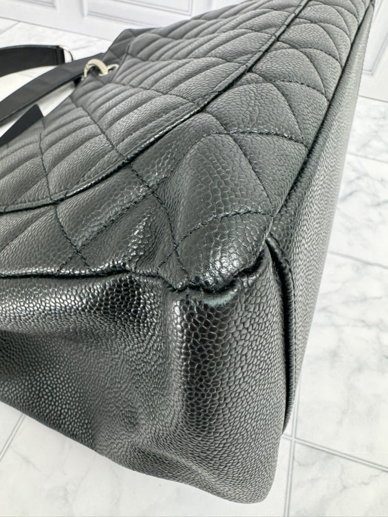 Chanel Black Caviar Leather Grand Shopping Tote Bag