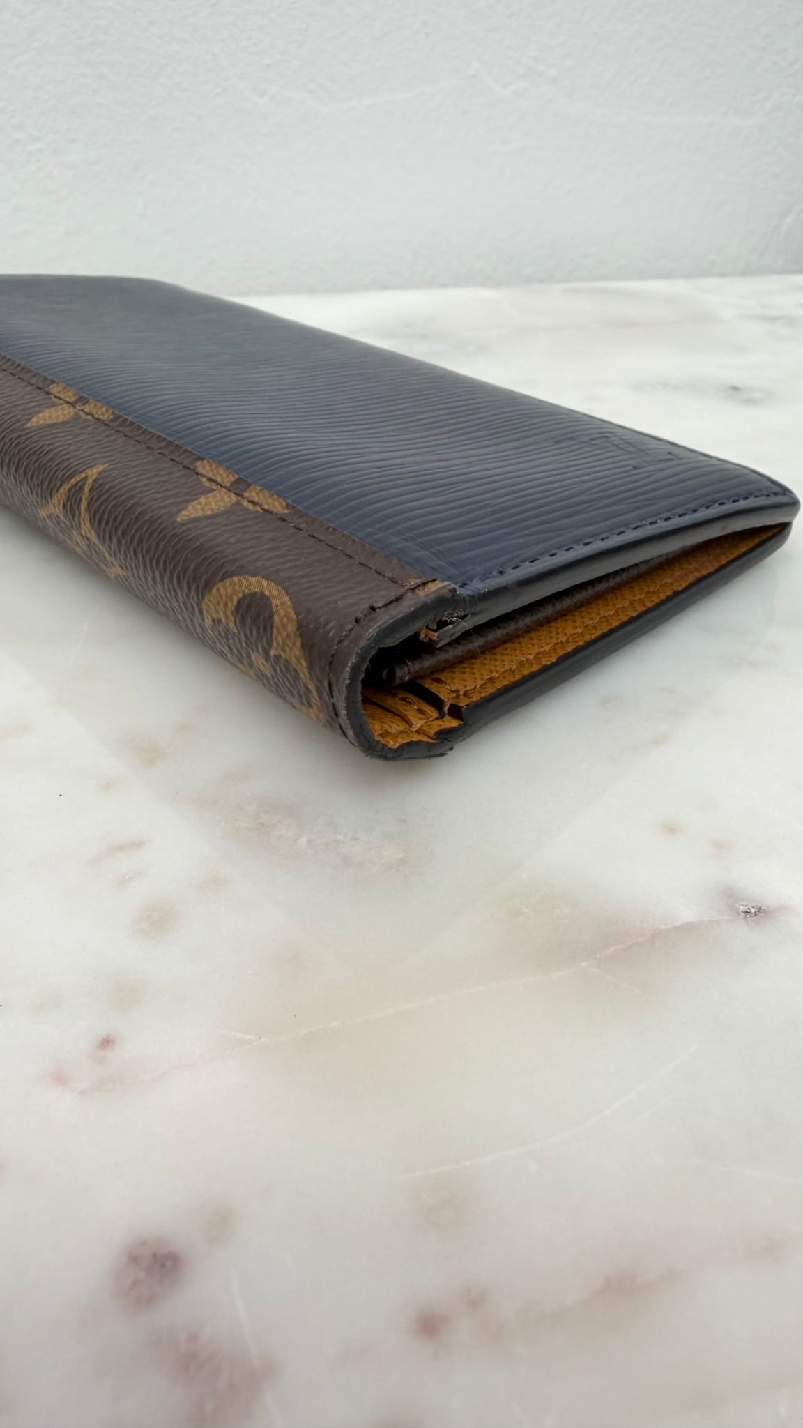 Louis Vuitton Blue Epi & Monogram Brazza Wallet