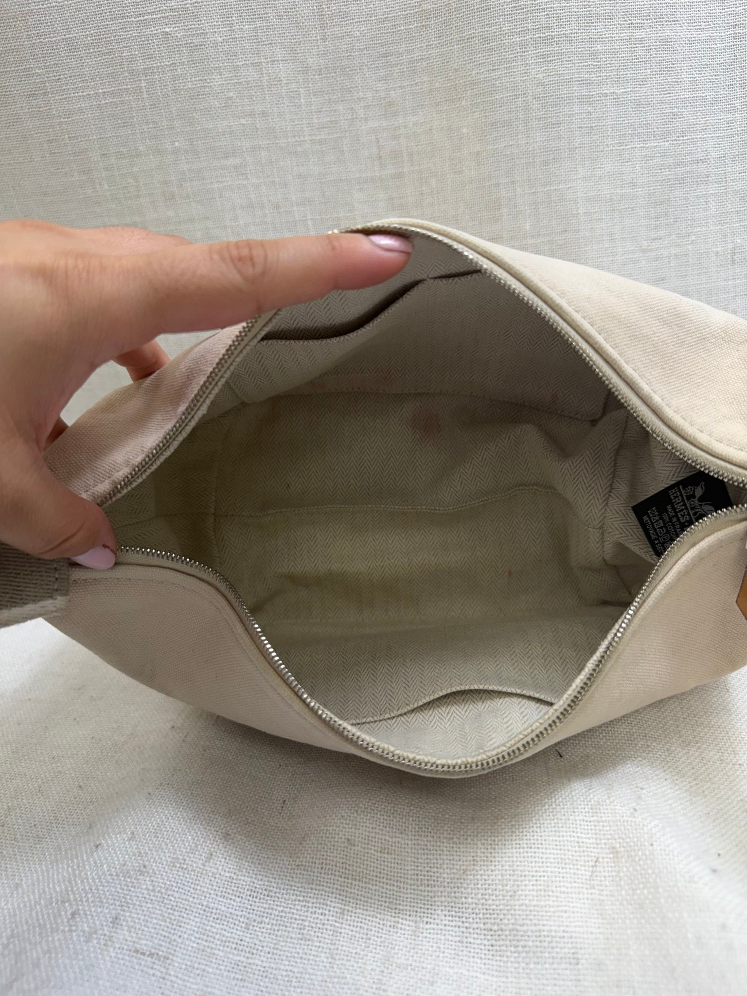 Hermes Cream Canvas Bride-A-Brac PM Case 