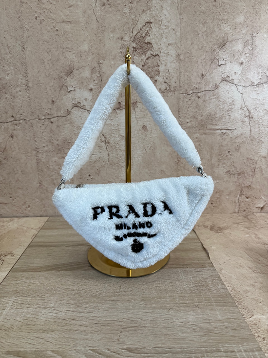 Prada White Terry Triangle Bag