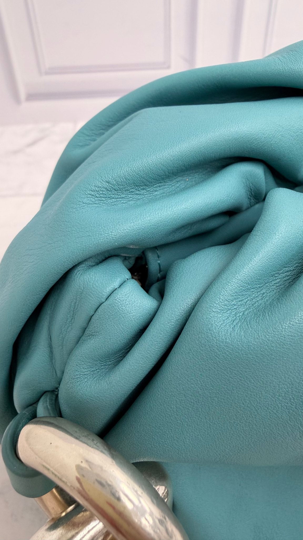 Bottega Veneta Teal Lambskin Leather The Chain Pouch