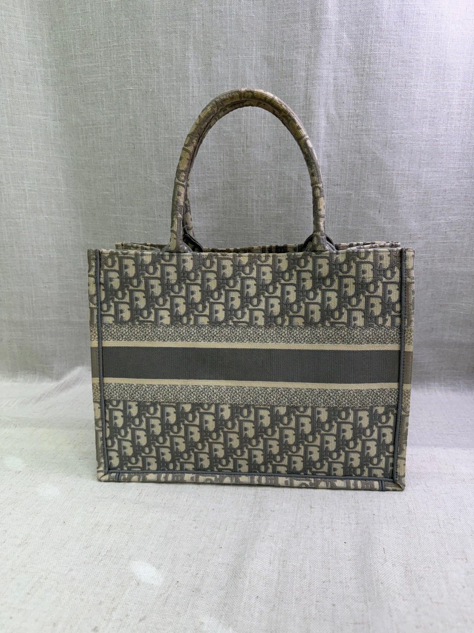 Christian Dior Grey Oblique Medium Book Tote 