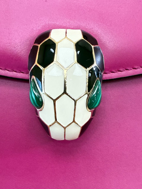 Bvlgari Fuchsia Leather Serpenti Forever Snake Shoulder Bag