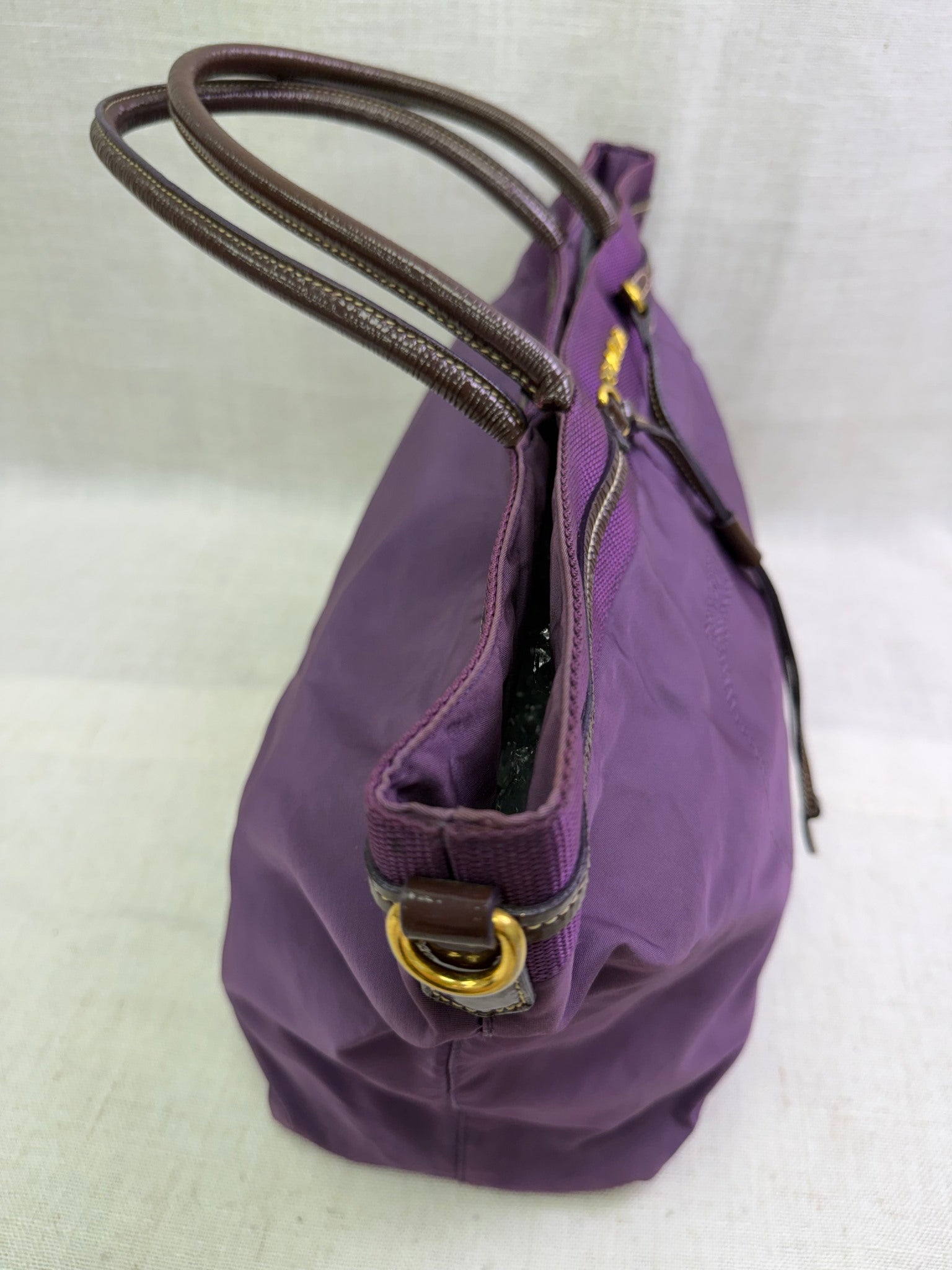 Prada Purple Nylon Logo Shoulder Tote