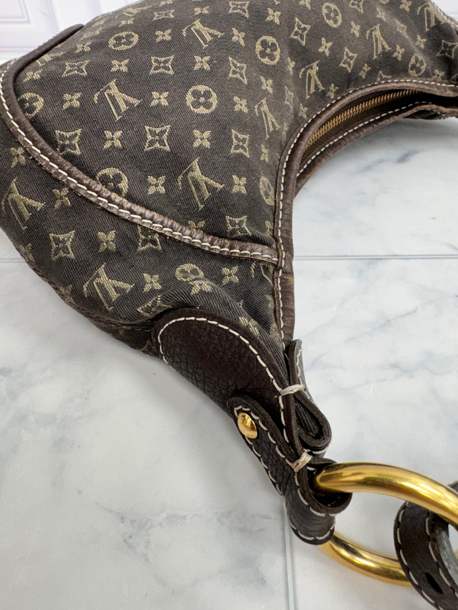 Louis Vuitton Monogram Mini Lin Canvas Manon PM Shoulder Bag