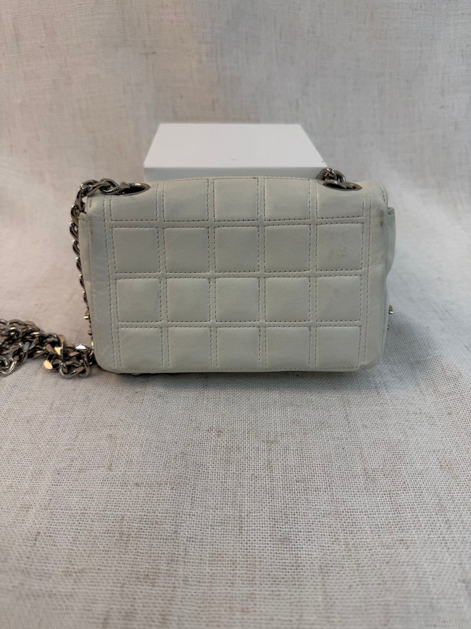 Chanel White Calfskin Mini Flap Bag 
