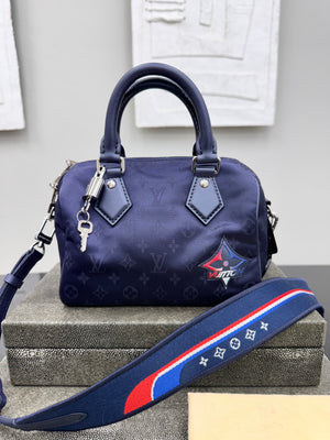 Louis Vuitton Blue Monogram Nylon Speedy Bandouliere 20
