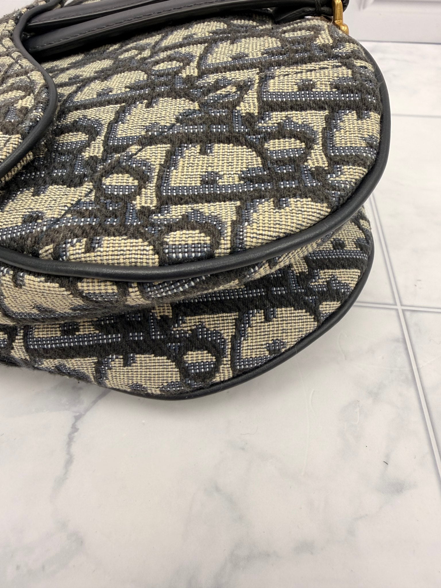 Christian Dior Oblique Jacquard Mini Saddle Bag 