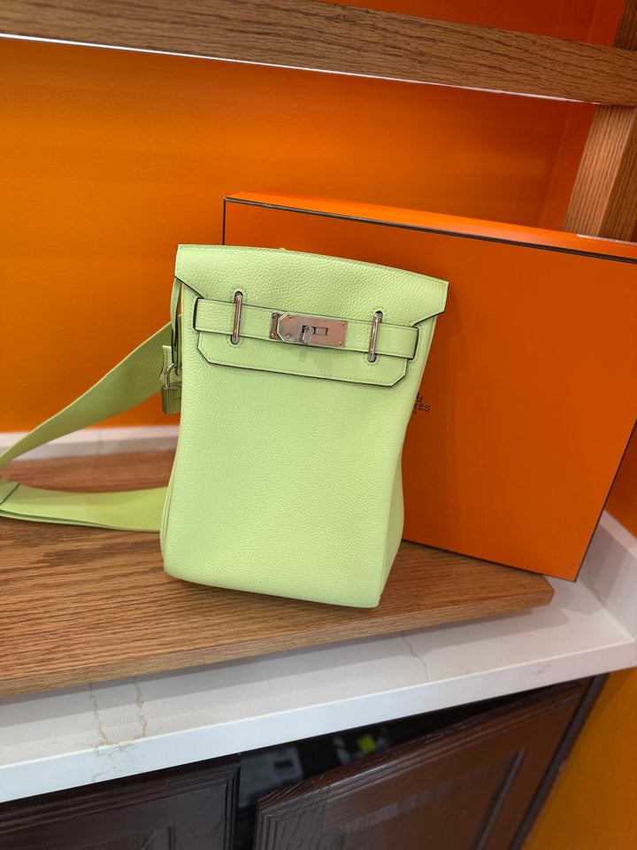 BRAND NEW- Hermes Vert Absinthe Togo Leather Hac A Dos PM Backpack
