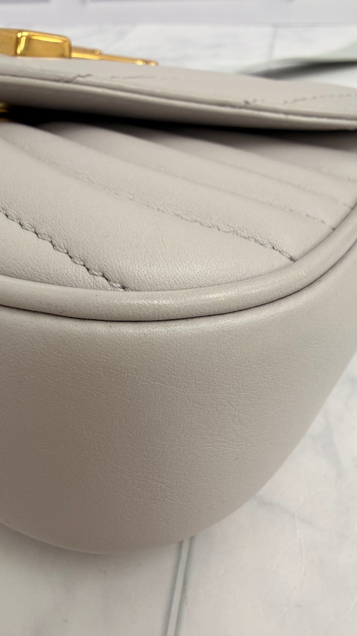 Louis Vuitton Grey Chevron Calfskin New Wave Chain Bag